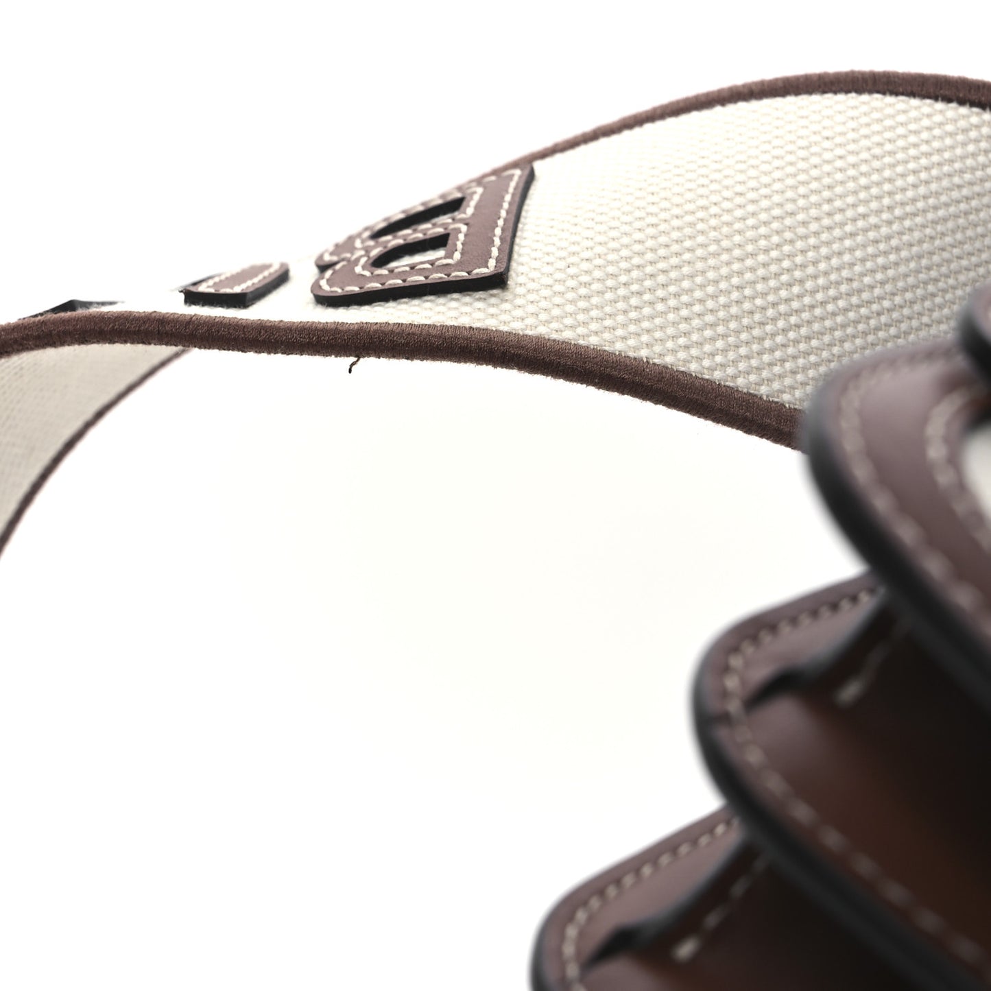 Canvas Calfskin Small TB Bag Natural