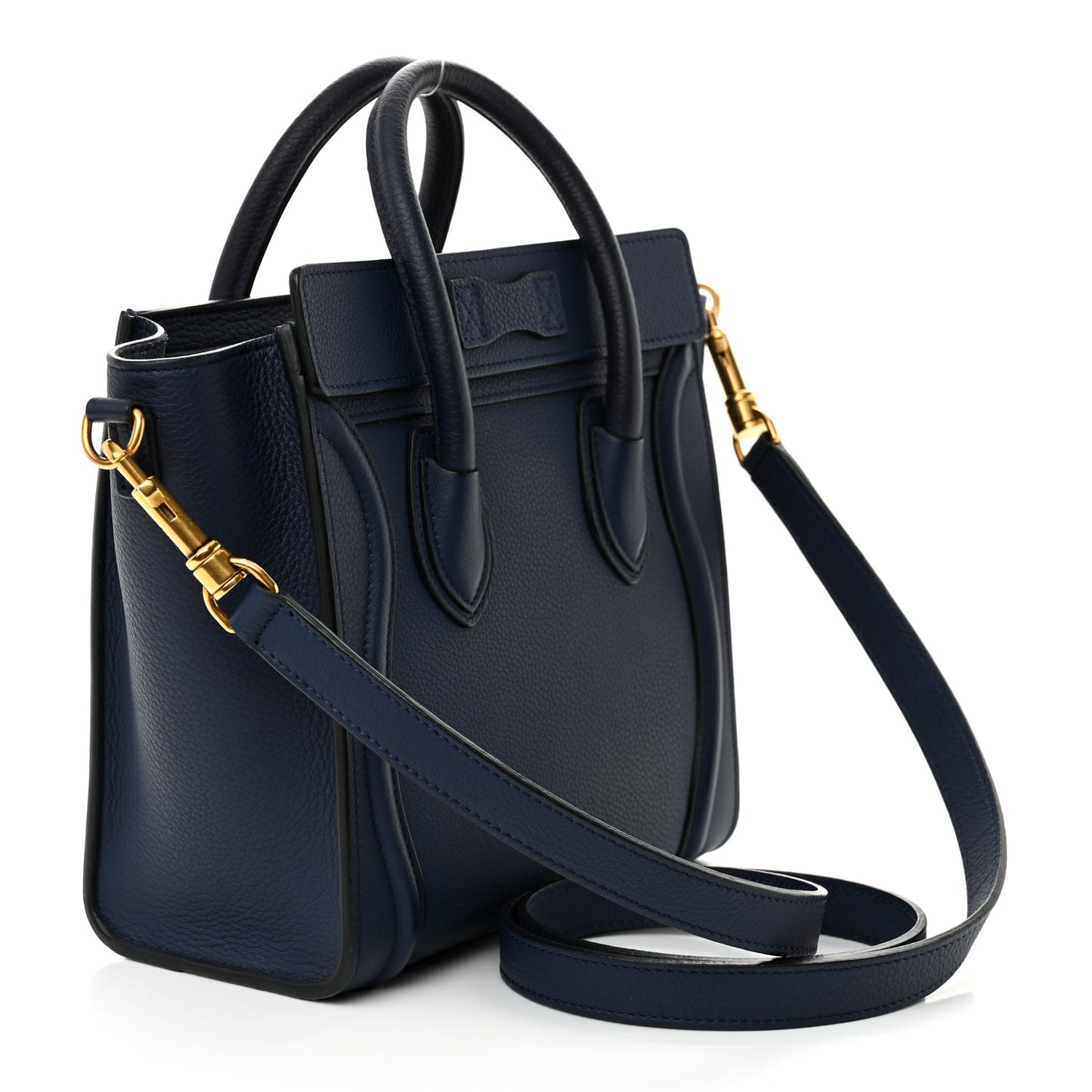 Drummed Calfskin Nano Luggage Marine