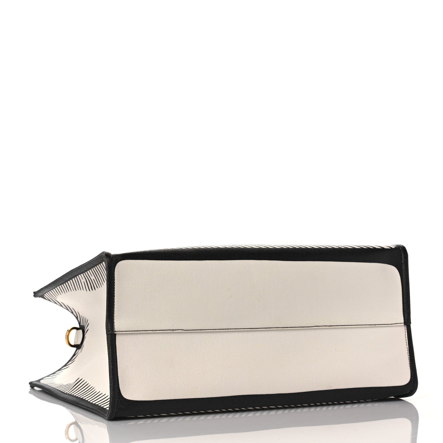 X JOSHUA VIDES Coated Canvas Stamp Patch Shopping Tote White Black