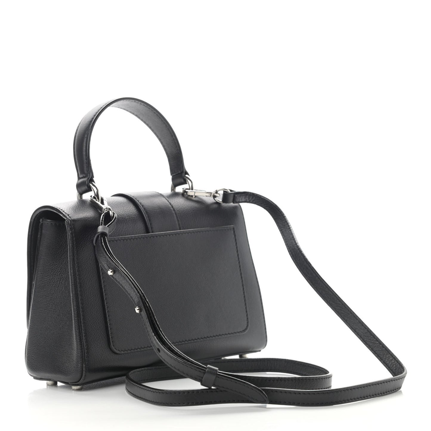 Calfskin Crystal Small Cheri Top Handle Bag Black