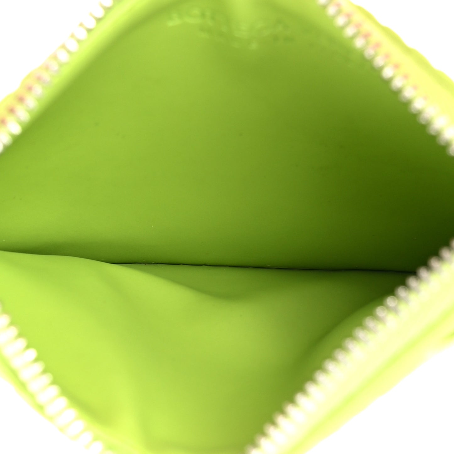Nappa Embossed Intrecciato Zipped Card Case Kiwi