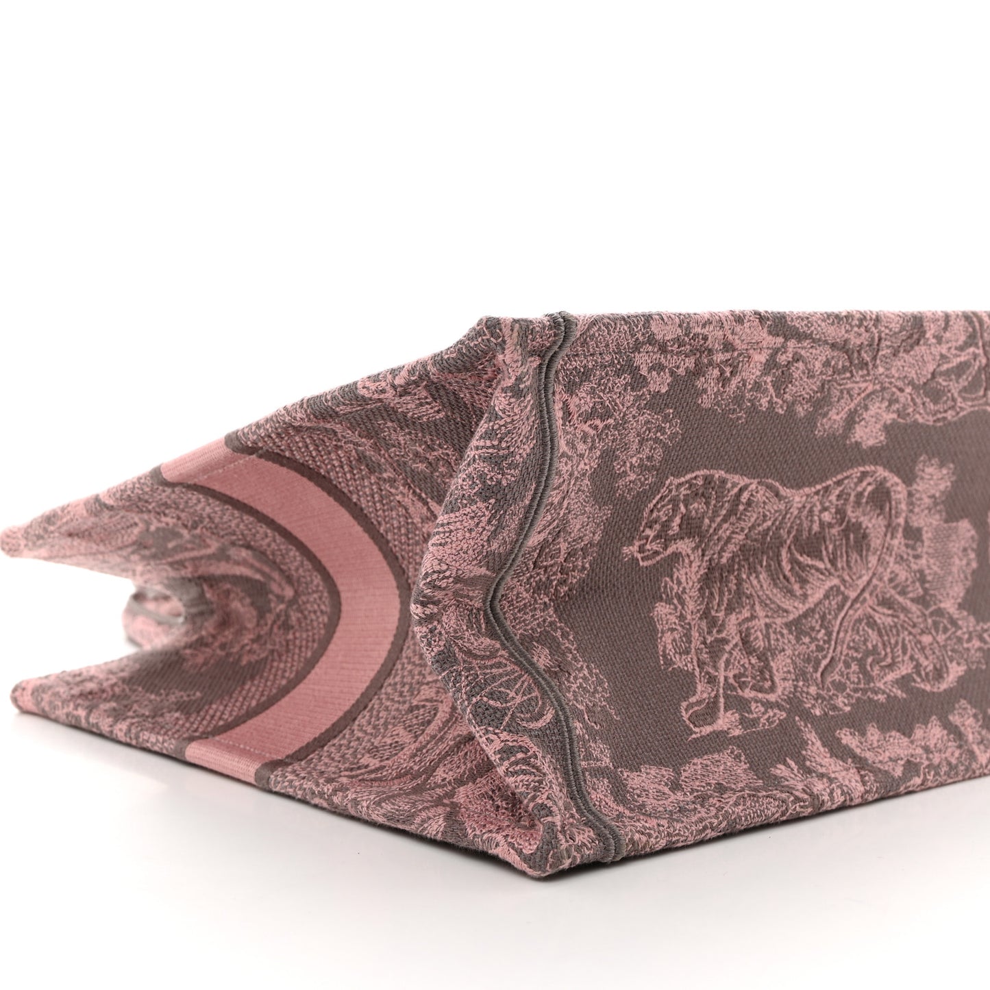 Canvas Embroidered Medium Dioriviera Toile De Jouy Book Tote Pink Grey