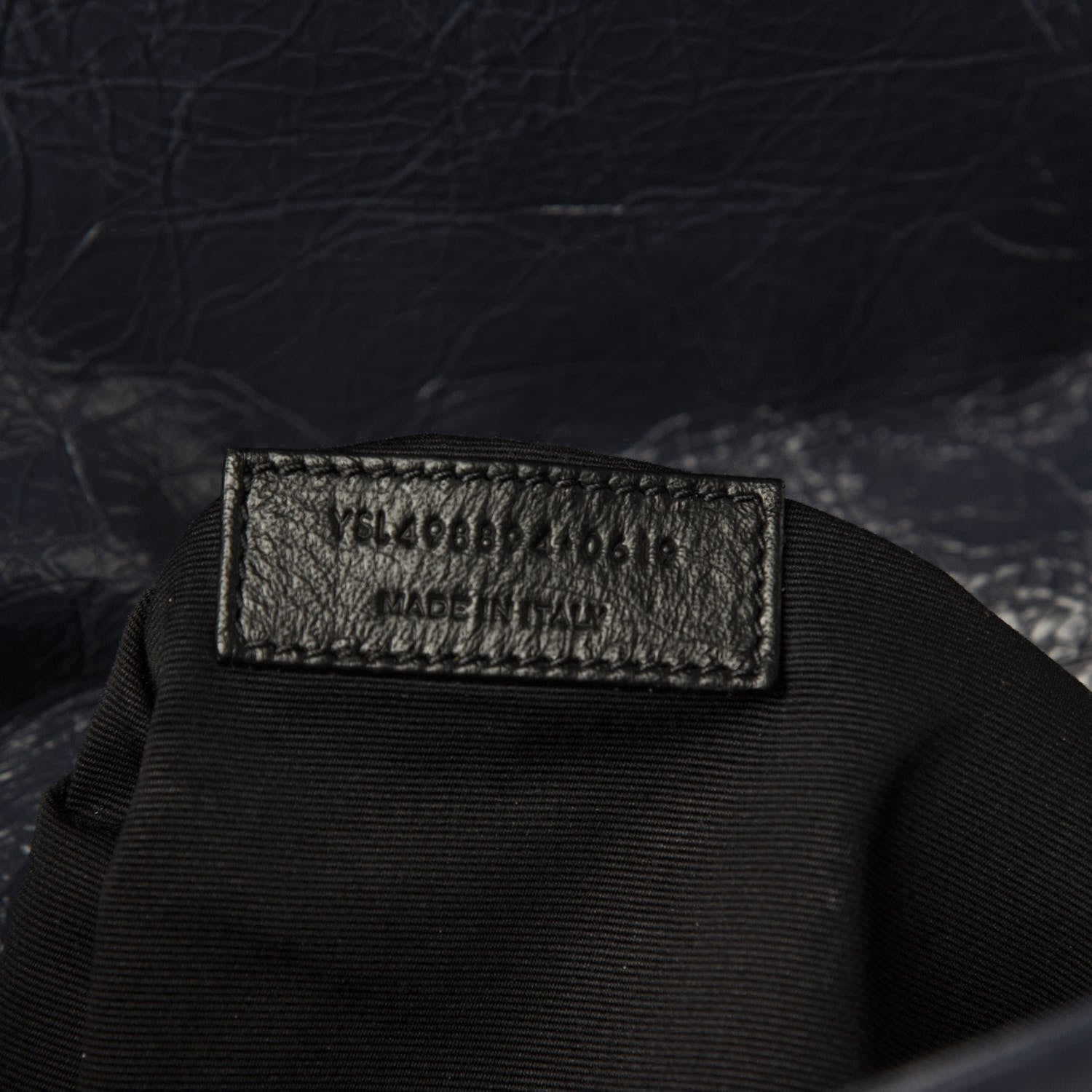 Saint Laurent Crinkled Calfskin Matelasse Monogram Medium Niki Chain Satchel Deep Marine 7 of 12