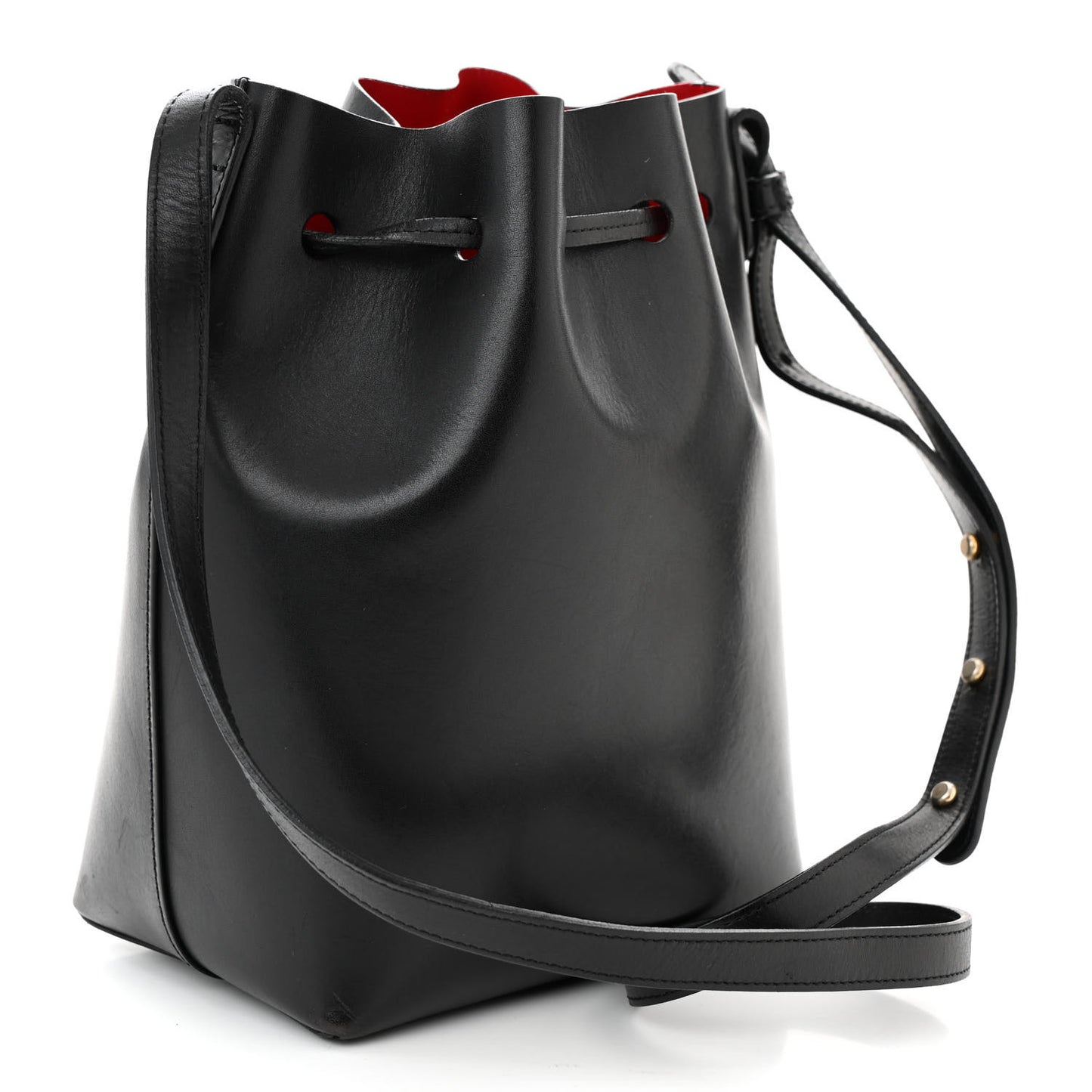 Calfskin Mini Bucket Bag Black Flamma