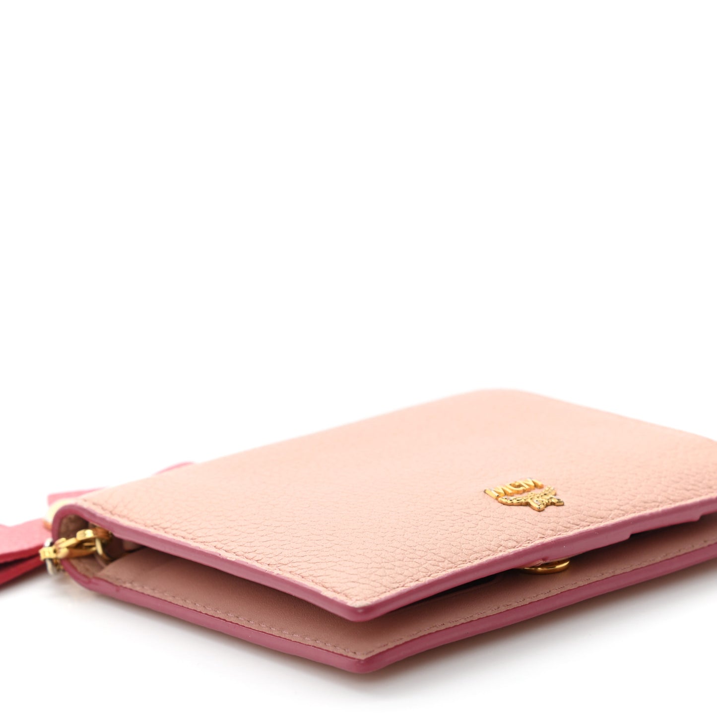 Grained Calfskin Mina Mini Wallet Pink Blush