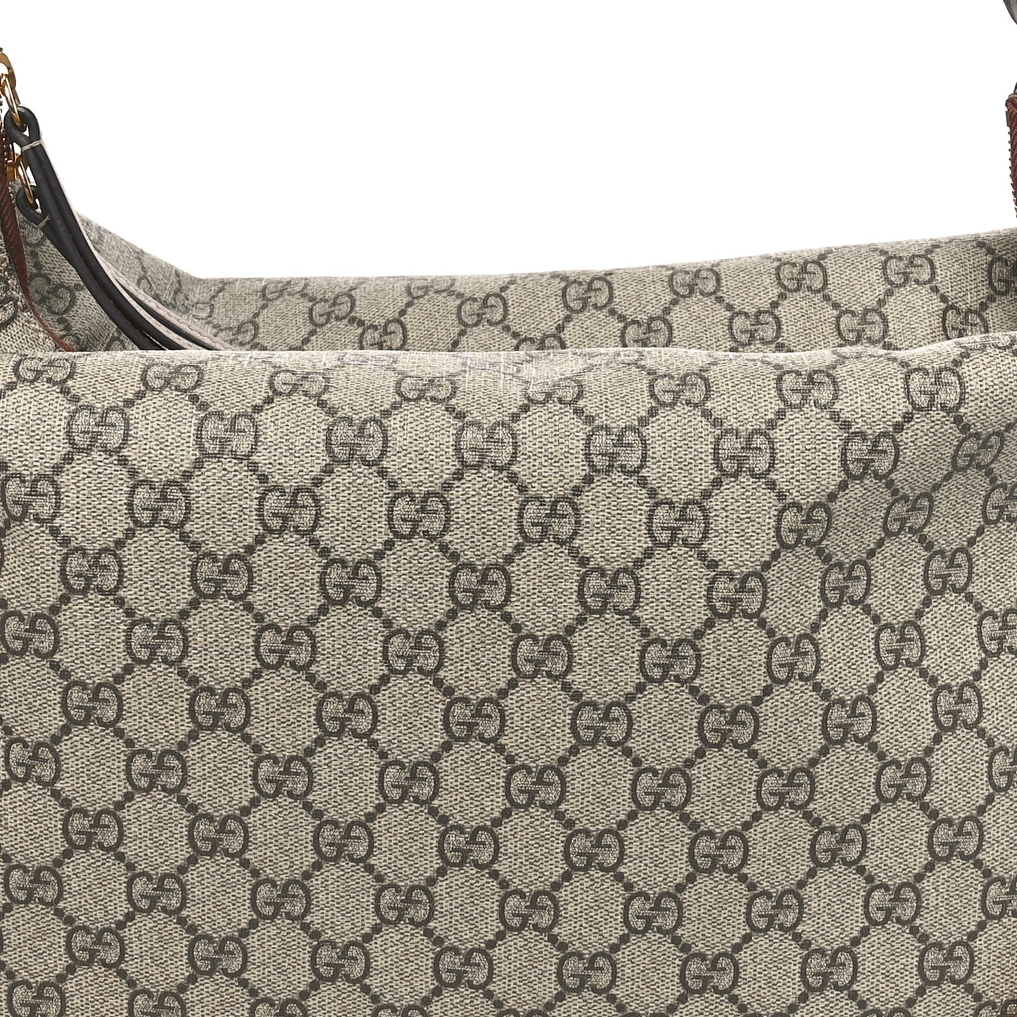 GG Supreme Monogram Large Linea A Hobo Light Brown