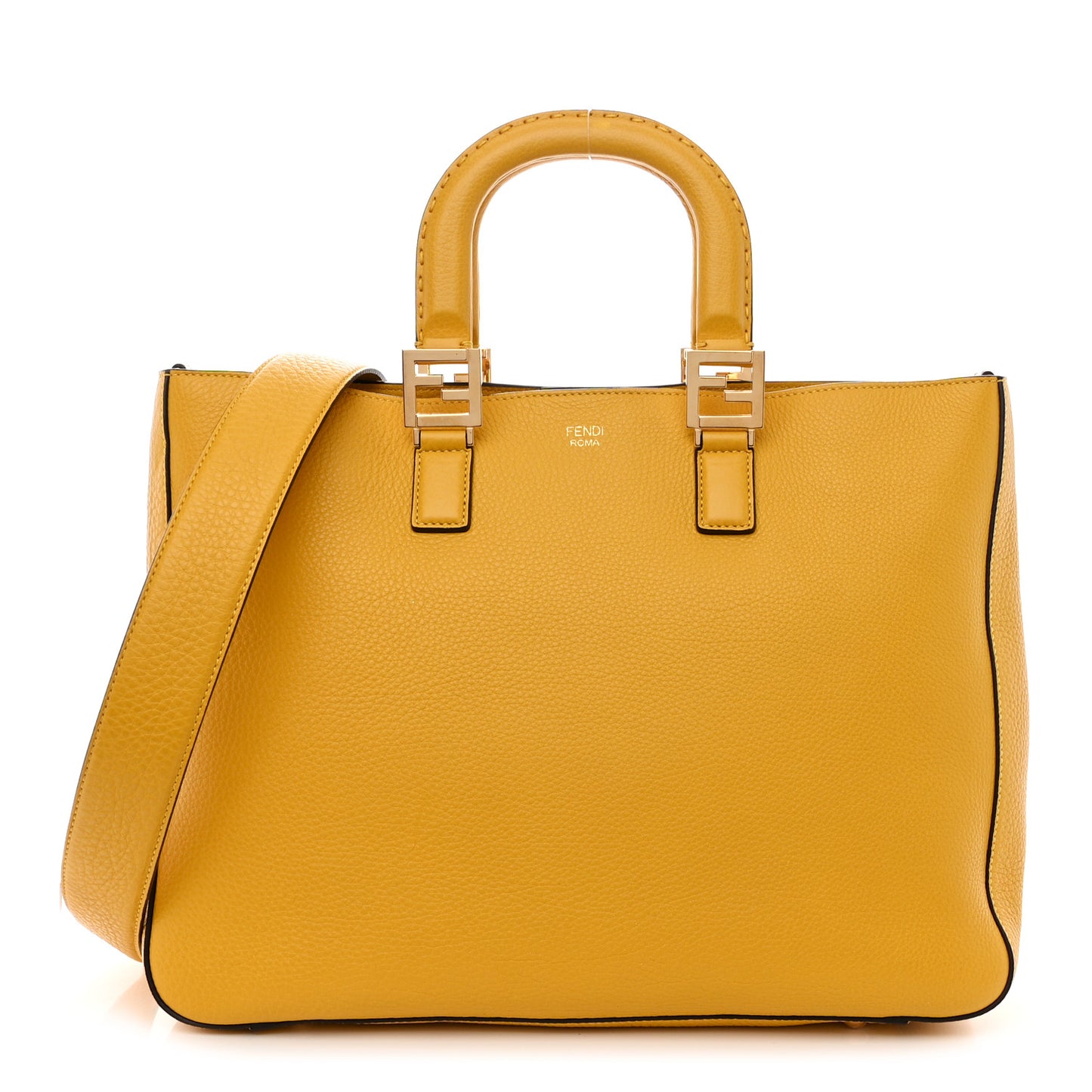 Cuoio Romano Selleria Medium FF Tote Sunflower