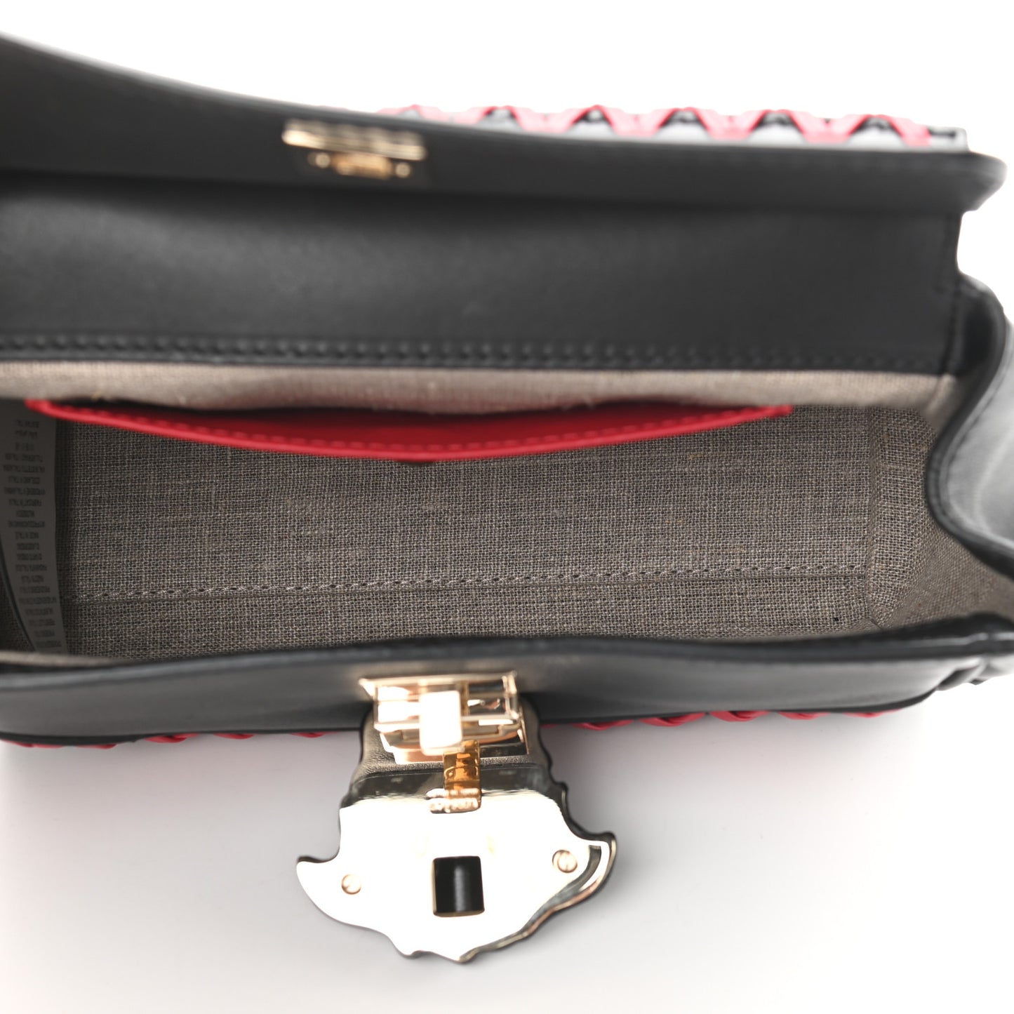 Calfskin Medium Palazzo Empire Whipstitch Crossbody Bag Black Red