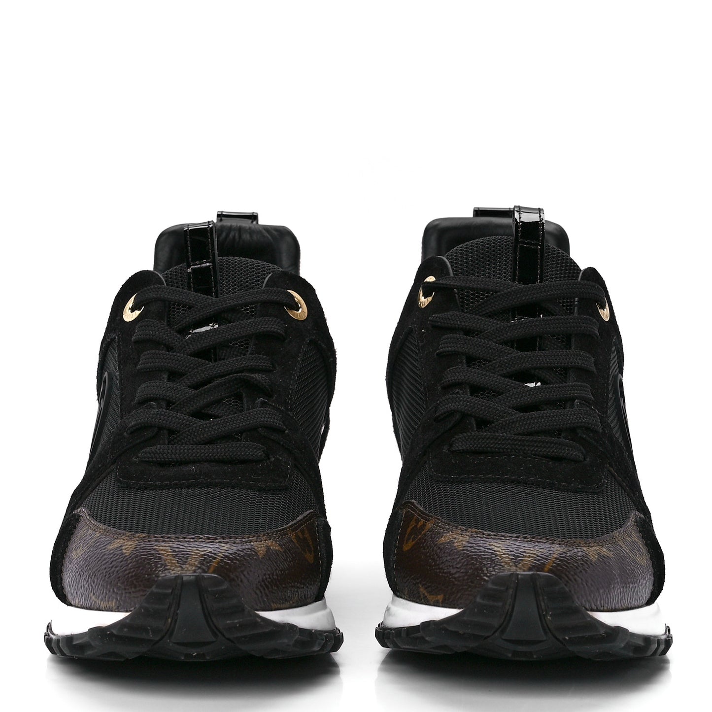 Suede Monogram Run Away Sneakers 40 Black