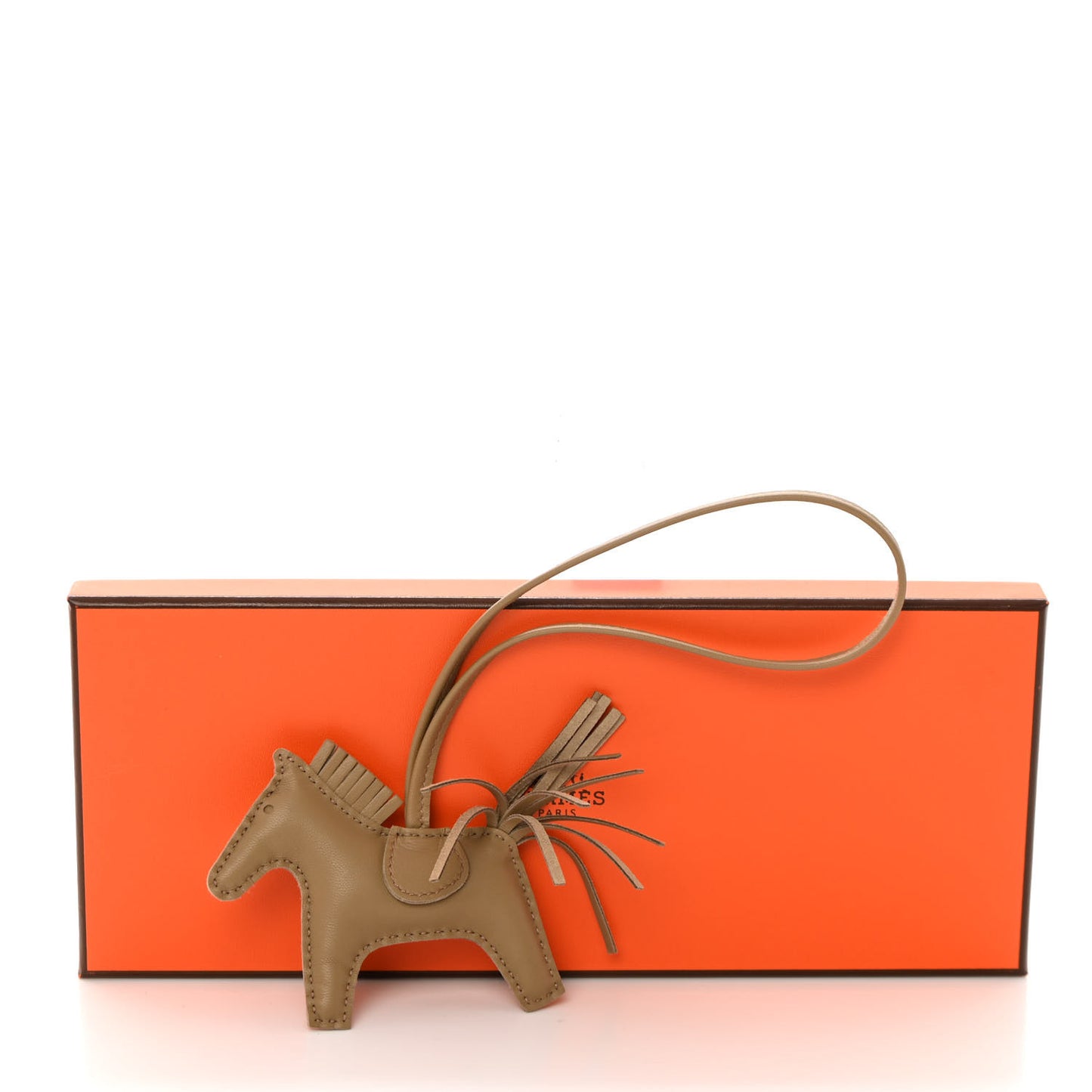 Milo Lambskin Grigri Rodeo Horse Bag Charm PM Beige Marfa