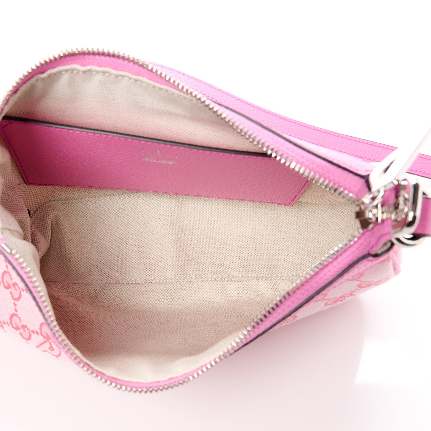 X PALACE GG Supreme Monogram Palace Textured Dollar Calfskin Shoulder Bag Pink Pale Rose Palace