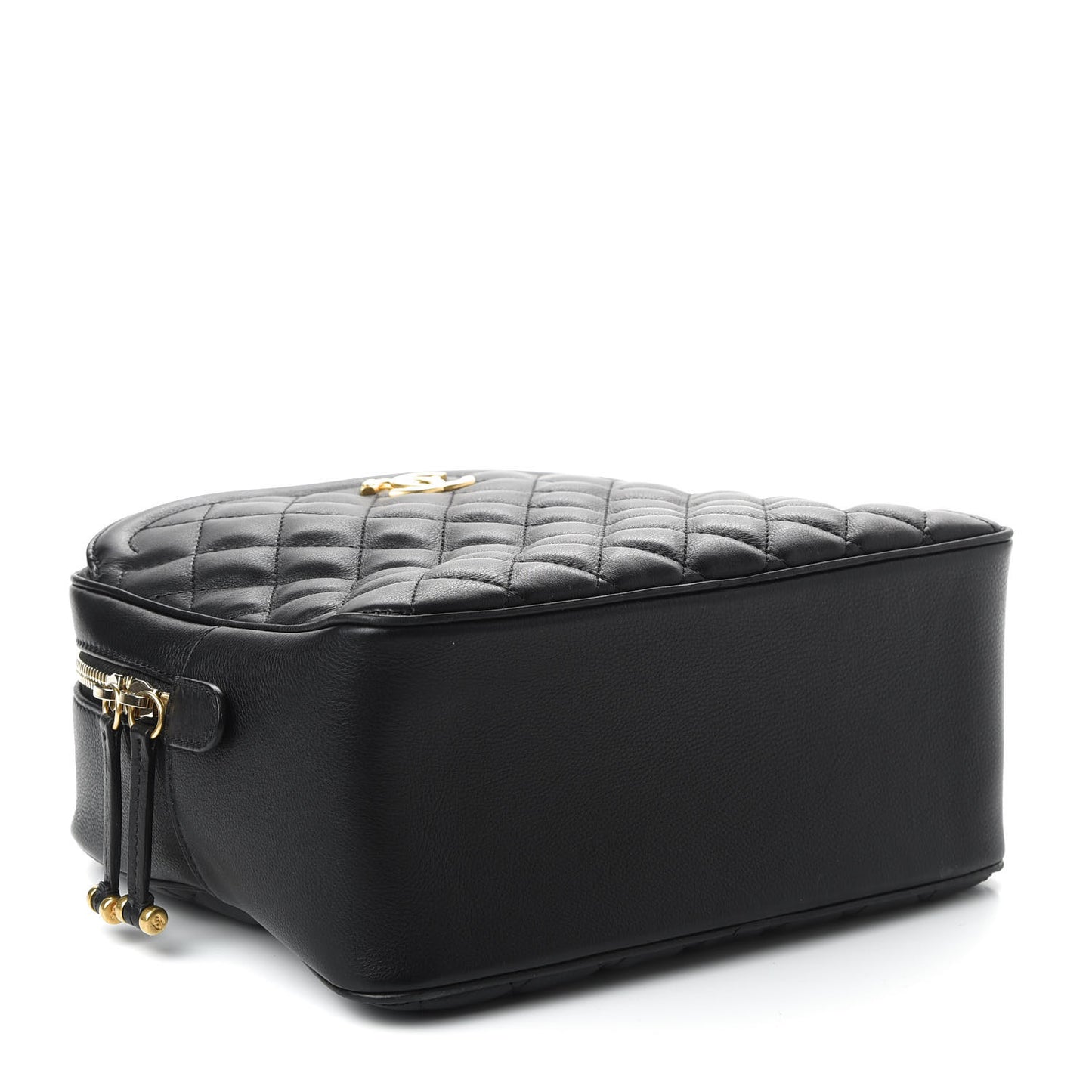 Calfskin Quilted CC Medium Vanity Case Black