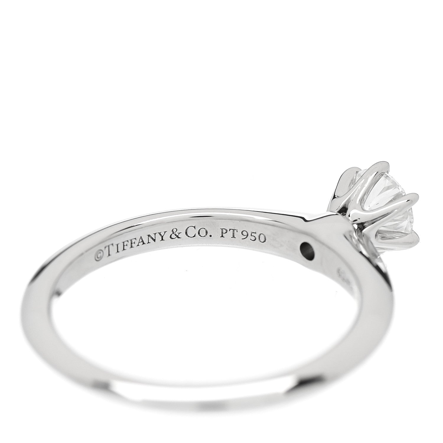 Tiffany Platinum Diamond .26ct Solitaire Engagement Ring 46 3.75 5 of 6