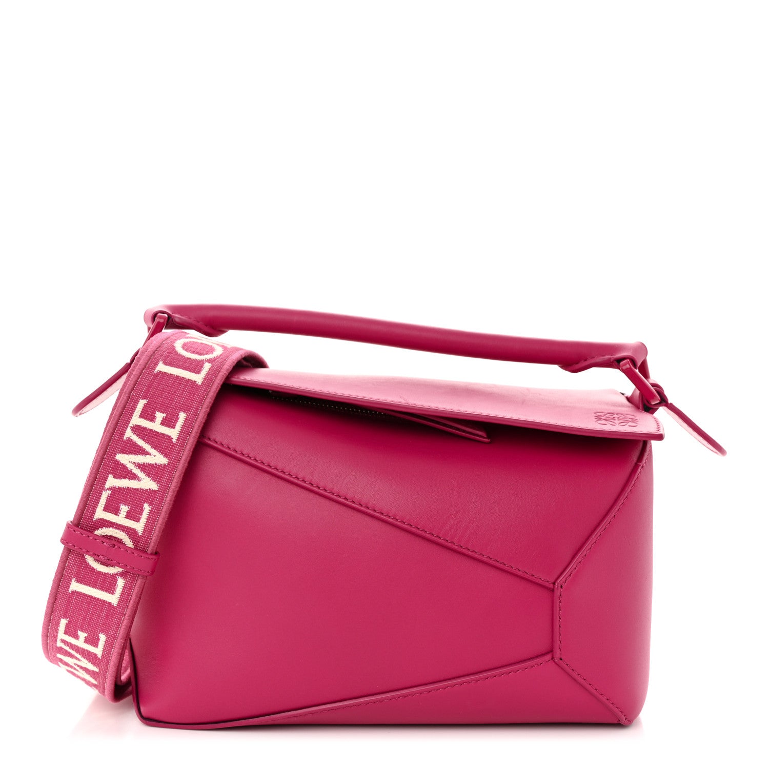 Loewe Satin Calfskin Monochrome Small Puzzle Edge Bag Ruby Red Glaze 1 of 9