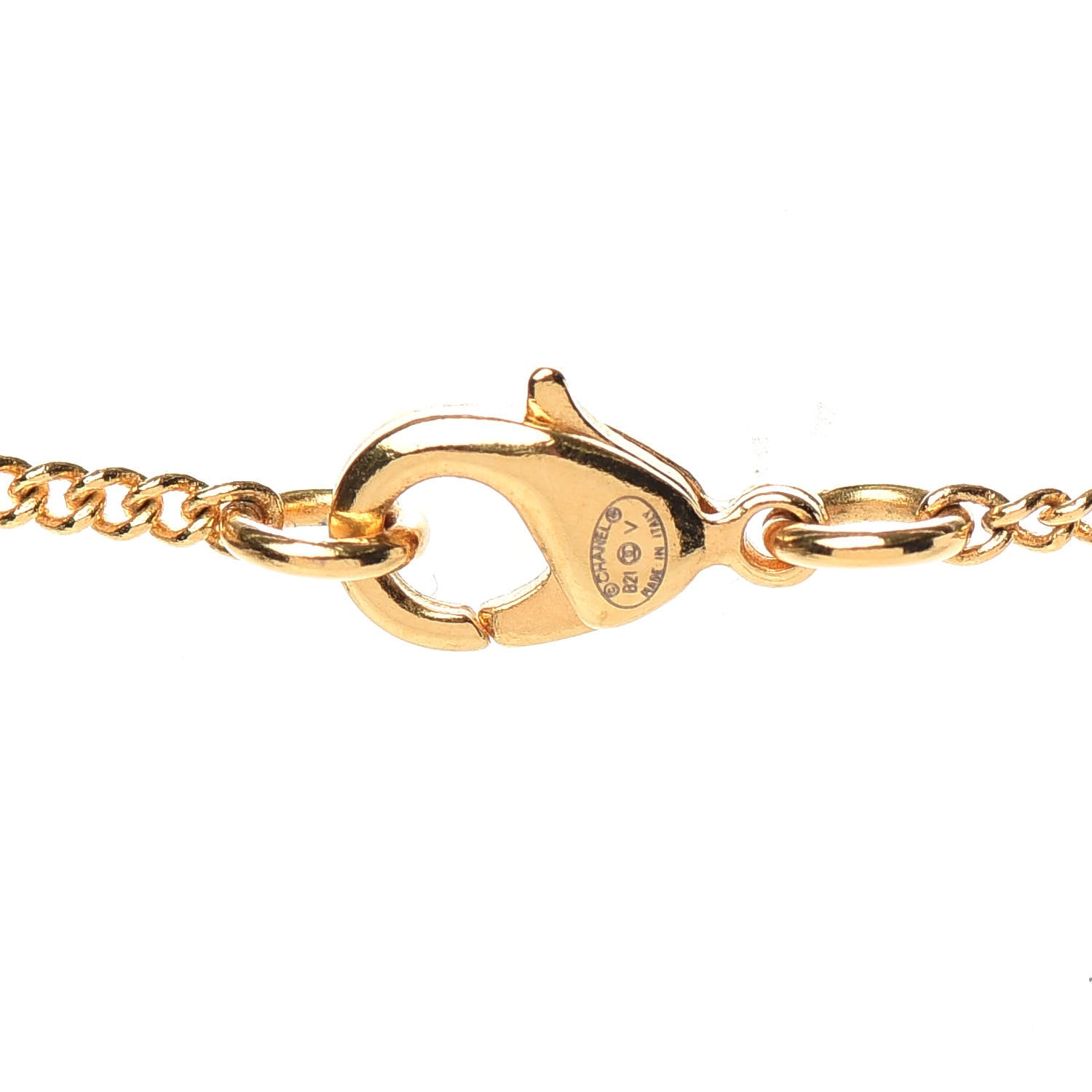 Chanel Metal CC Paris Button Necklace Gold 5 of 6