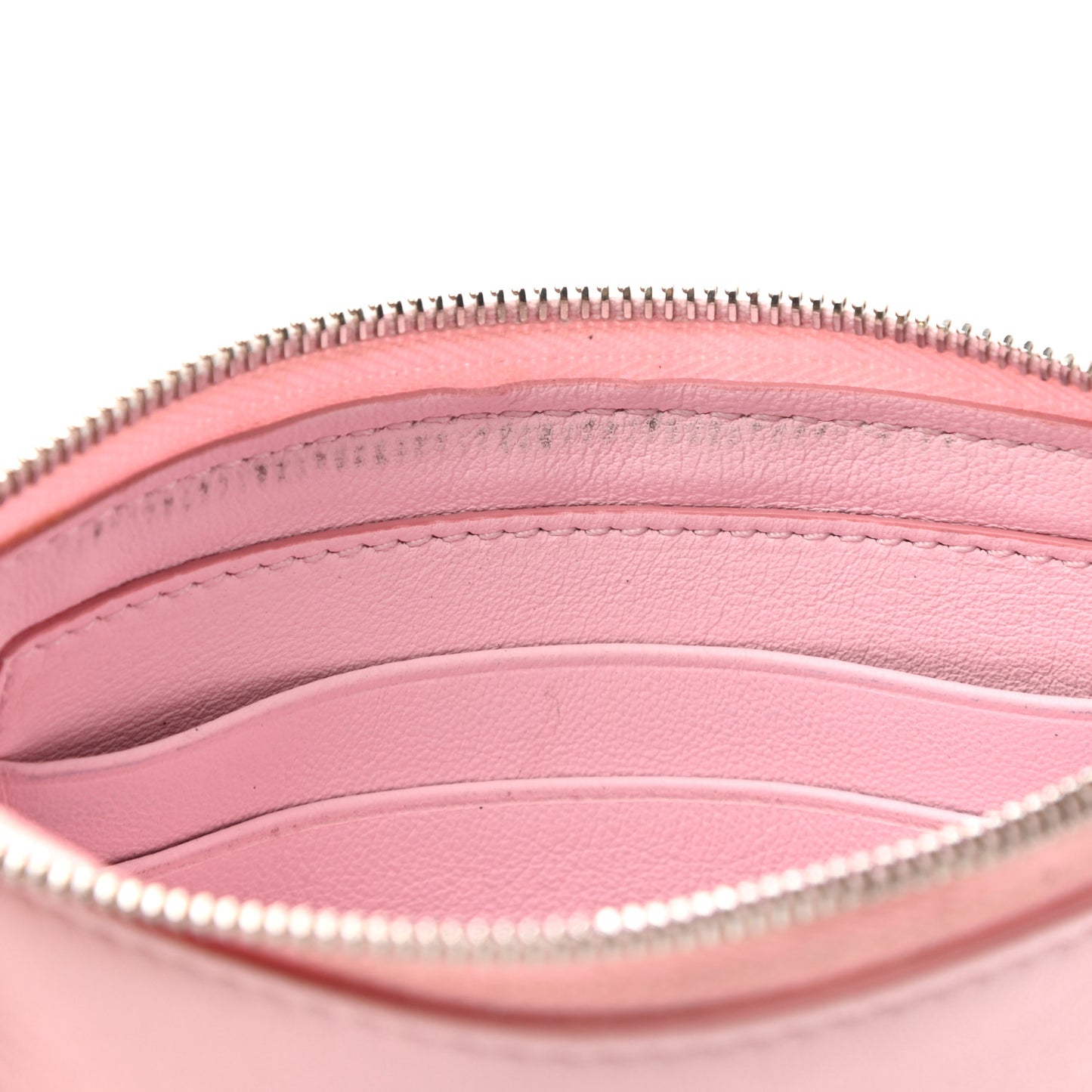 Lambskin Bi-Color Coin and Card Pouch Pale Pink Espresso