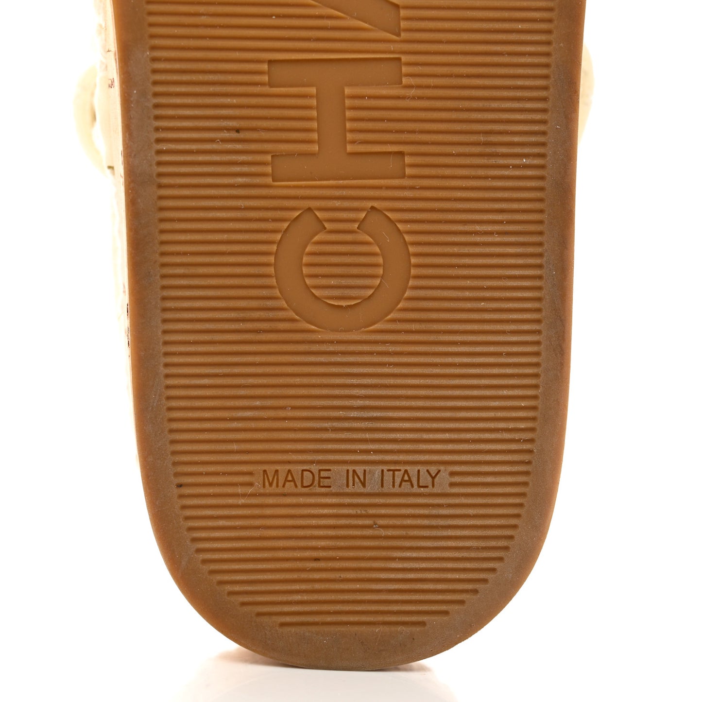 Cord Lambskin Quilted Logo Sandals 37 White