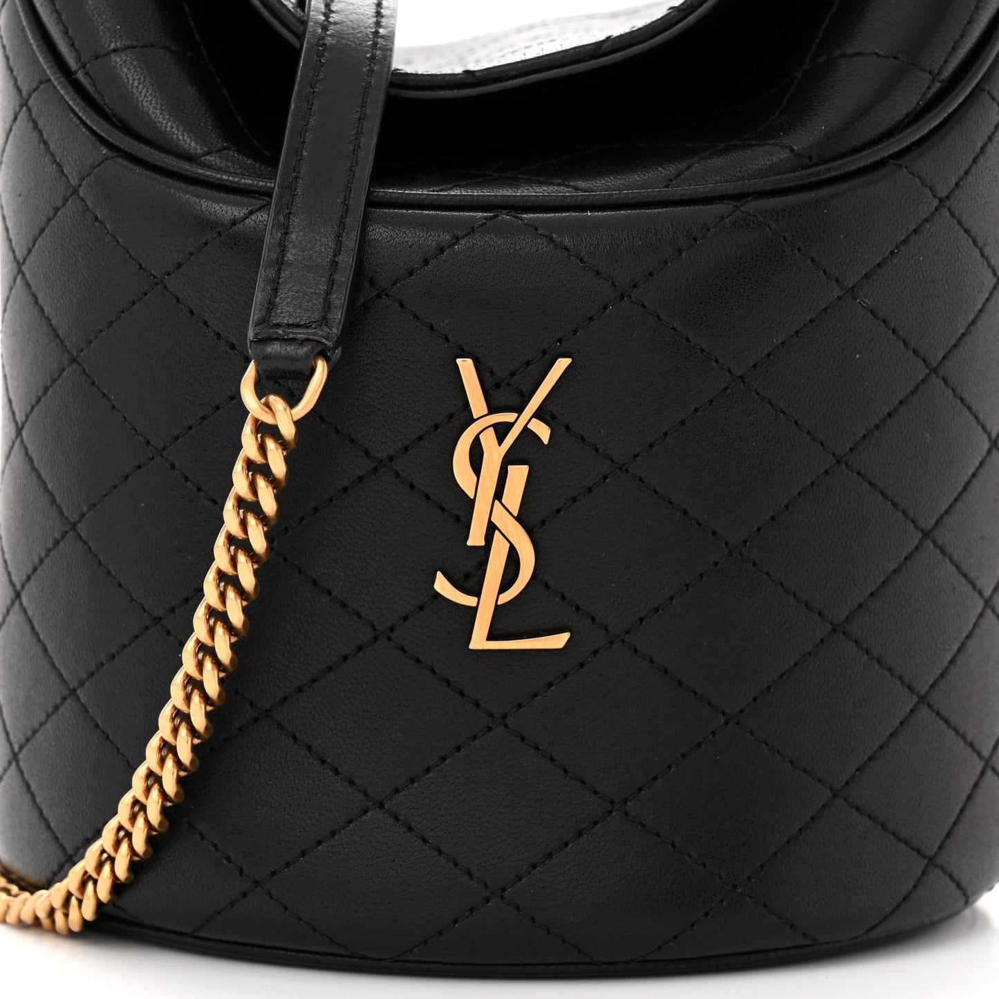 Lambskin Gabby Mini Bucket Bag Black