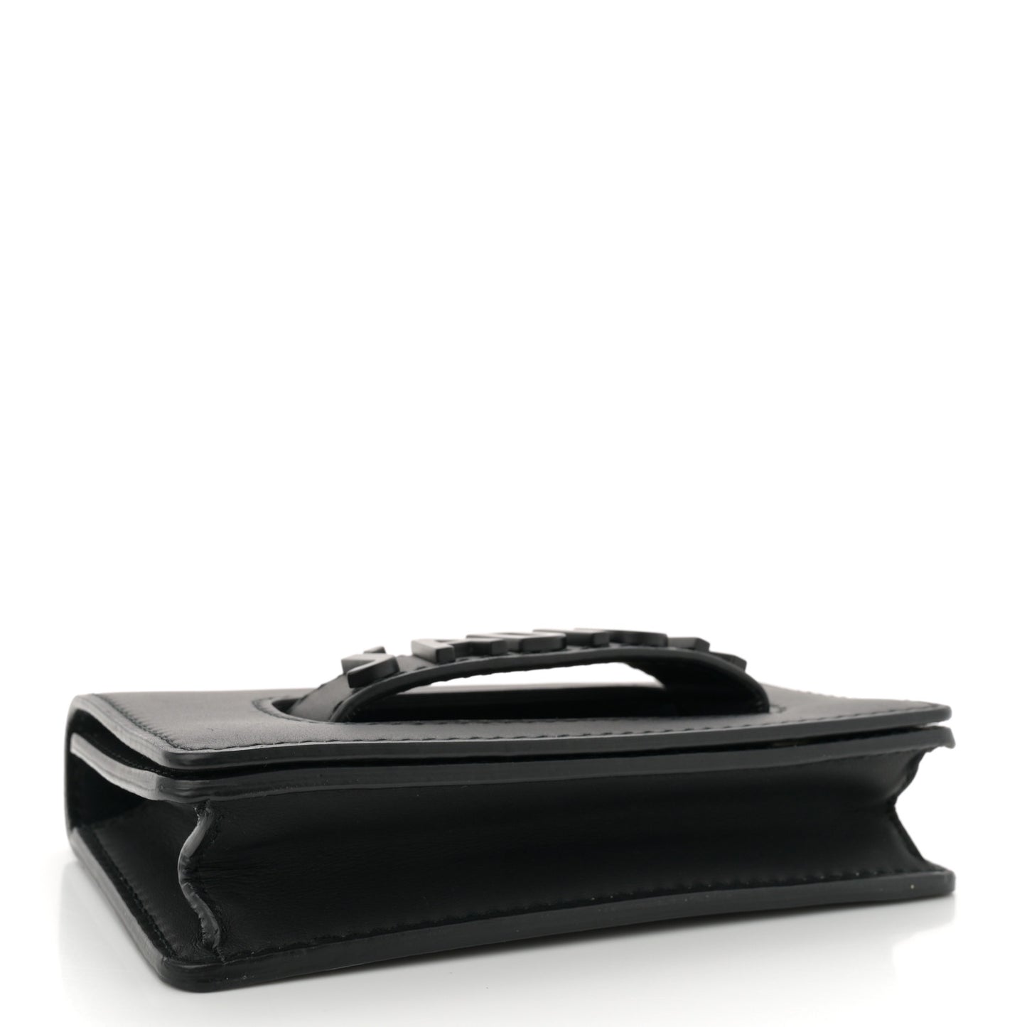 Ultra Matte Calfskin Mini J'Adior Chain Flap Bag Black