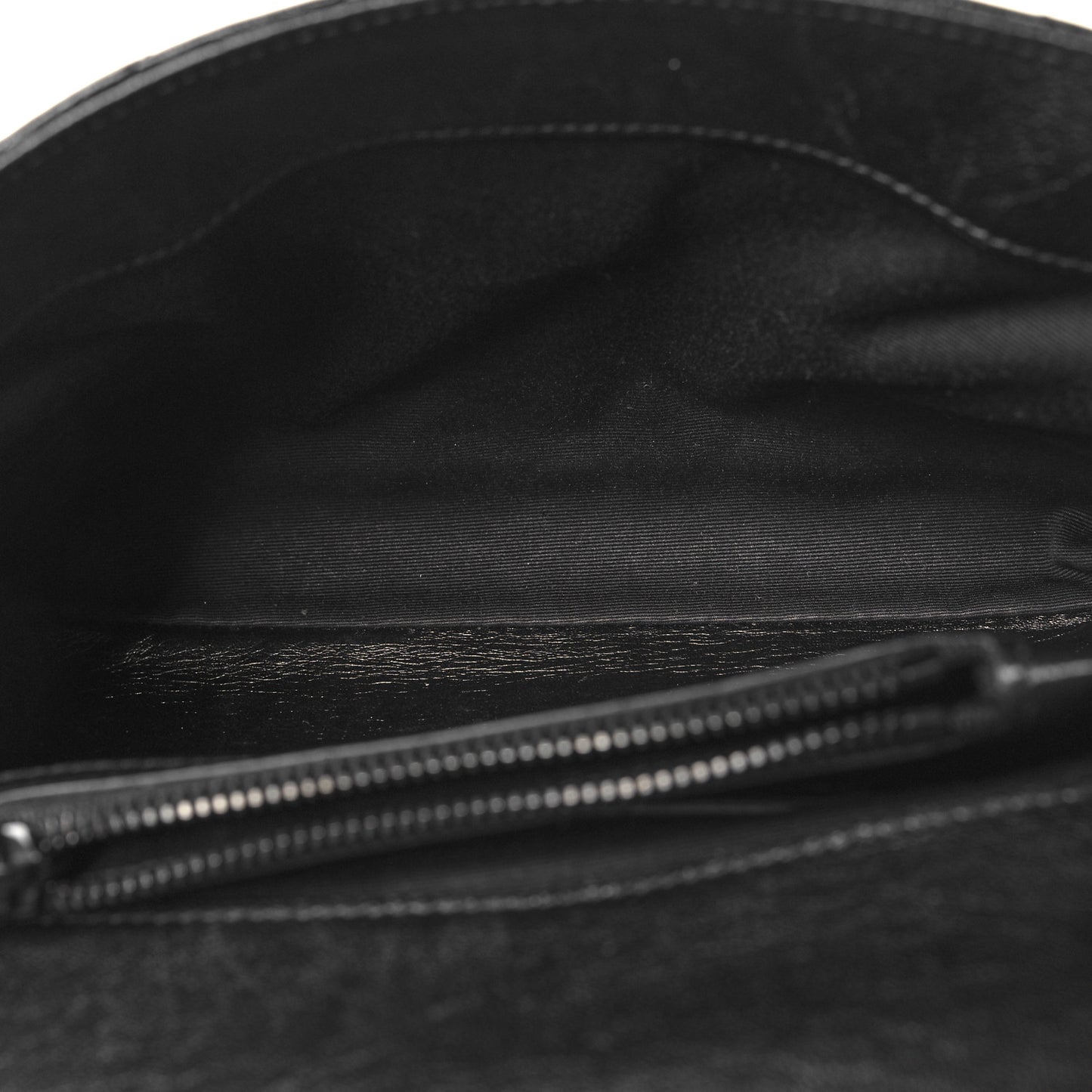 Sheepskin Matelasse Chevron Monogram Monochrome Medium College Bag Black