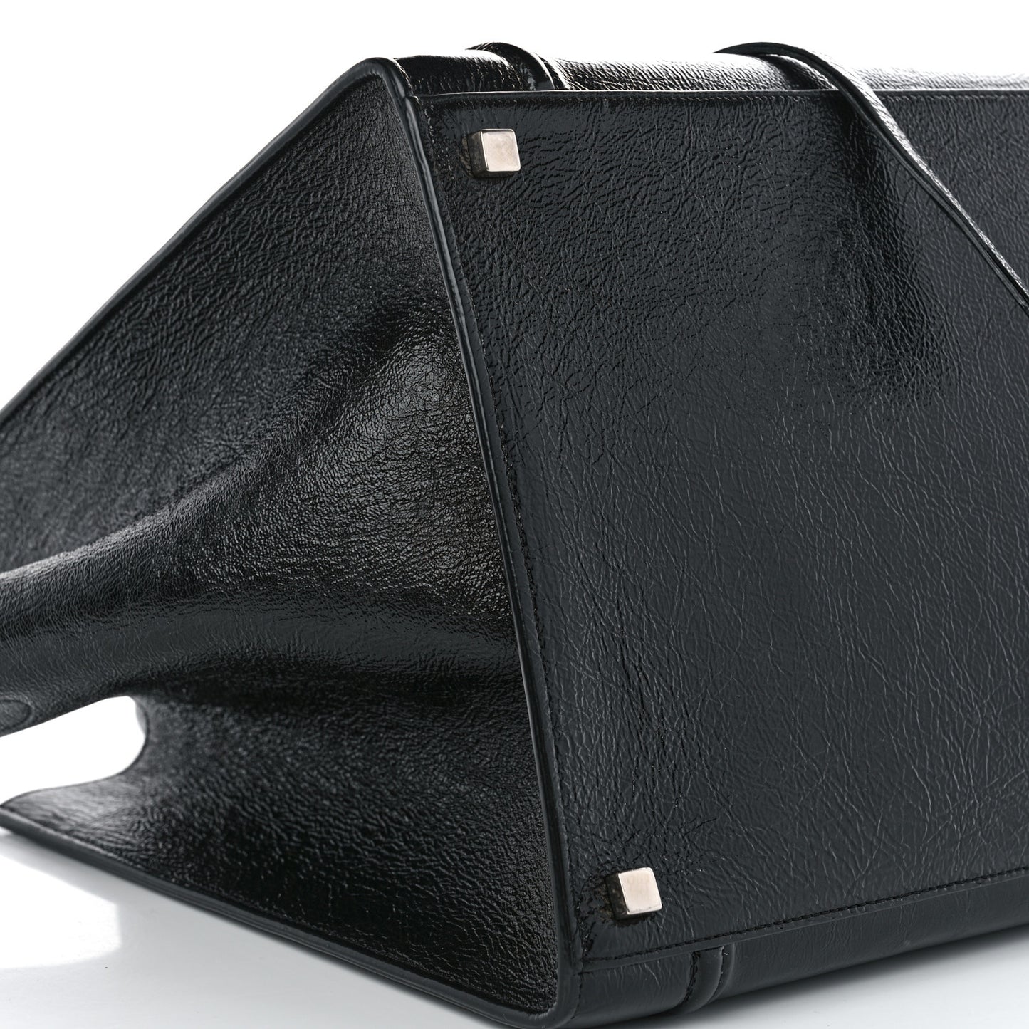 Shiny Goatskin Medium Phantom Luggage Black