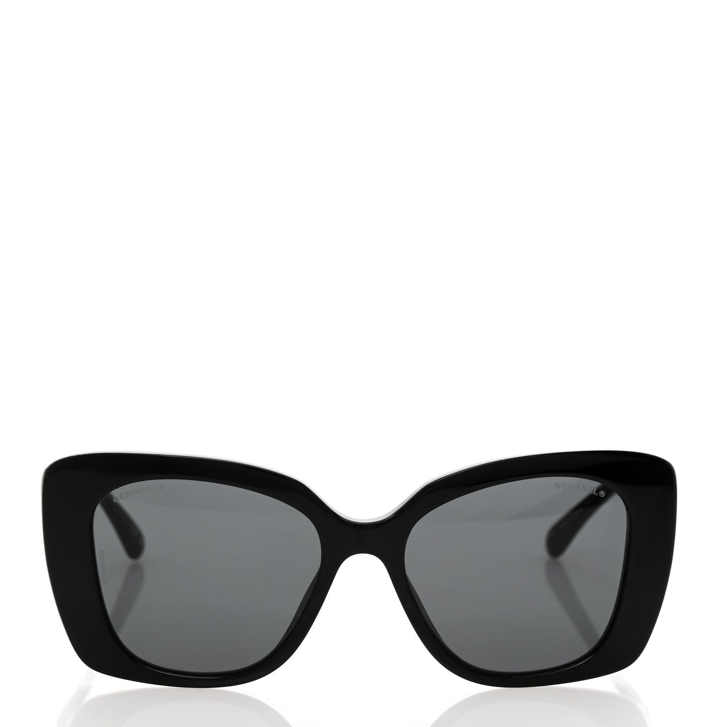 Acetate Strass Square Sunglasses 5422-B Black White