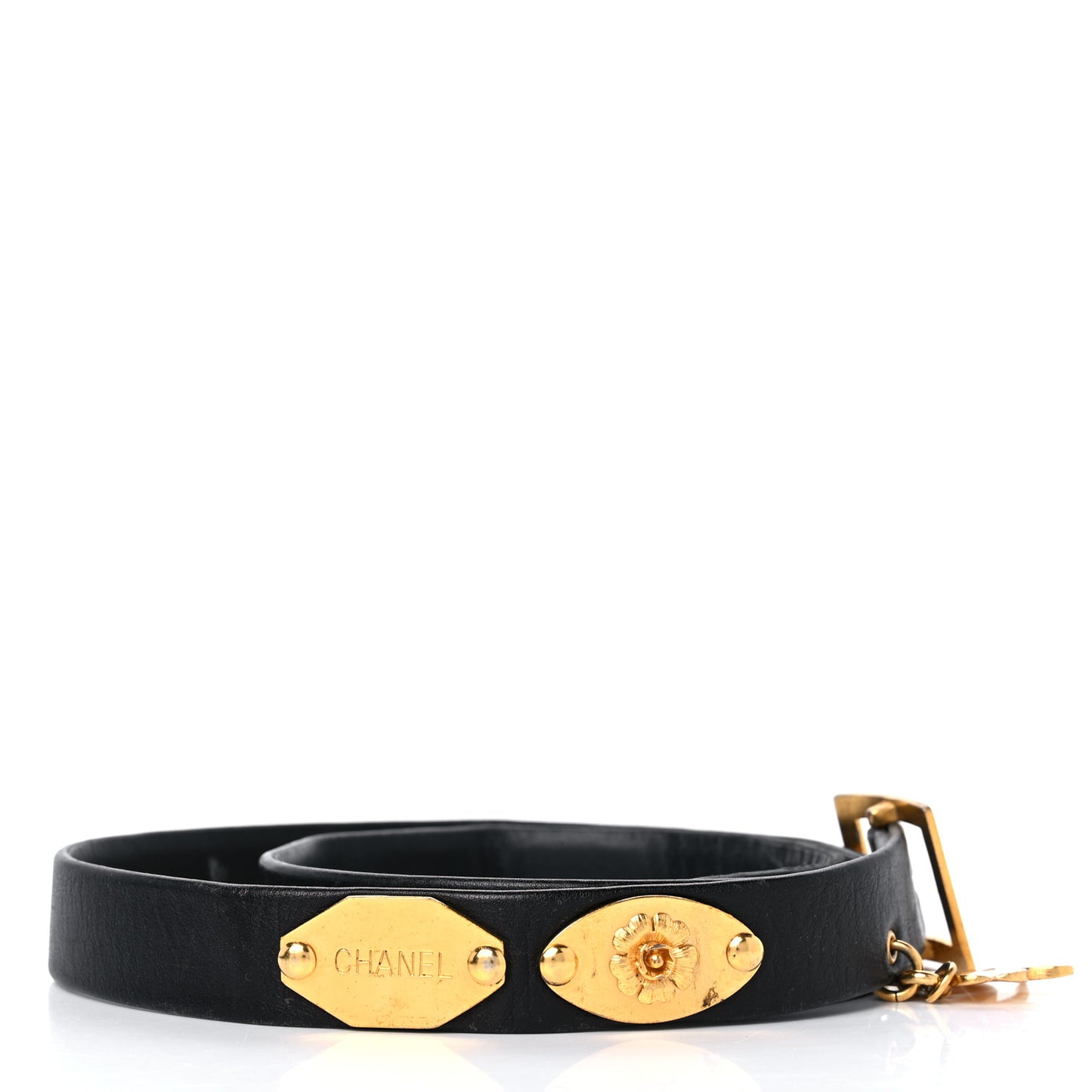 Metal Calfskin Clover Belt 85 34 Gold