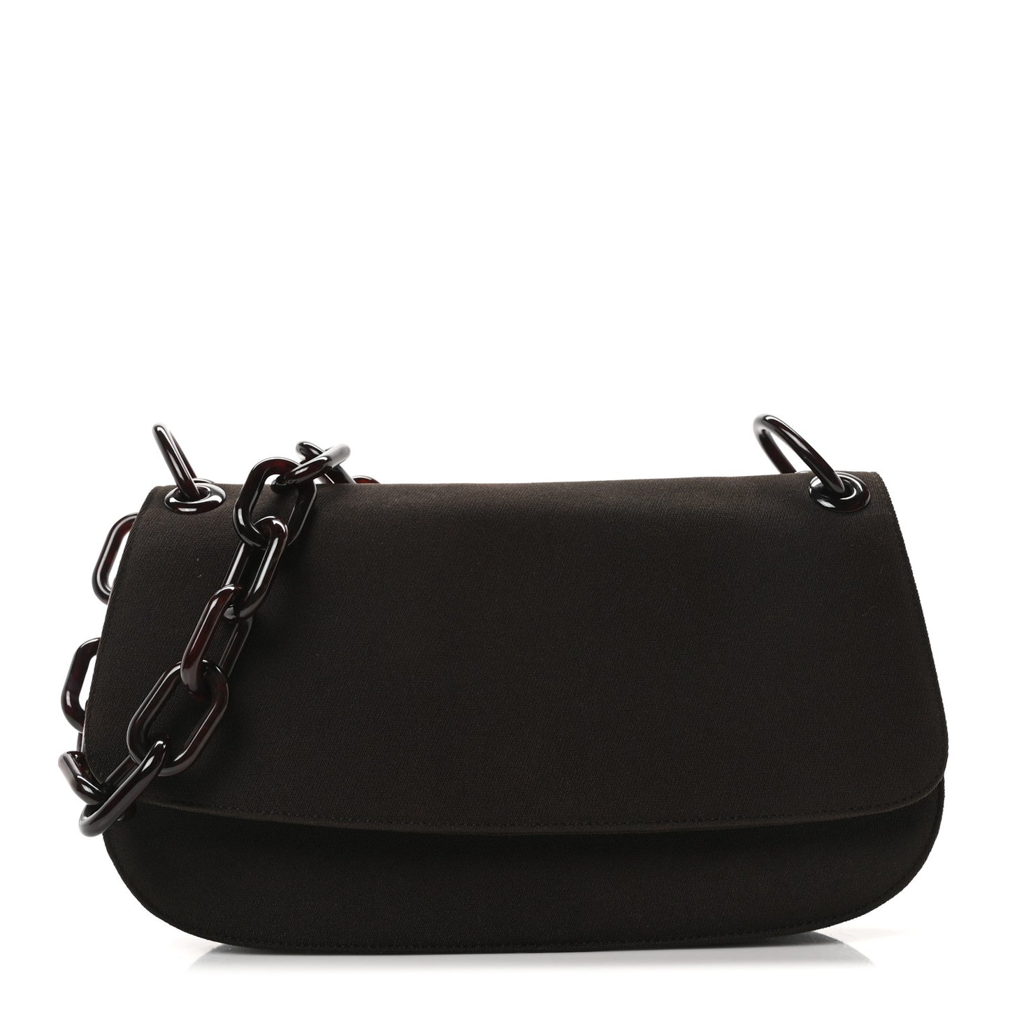 Tessuto Nylon Swing Chain Shoulder Bag Brown