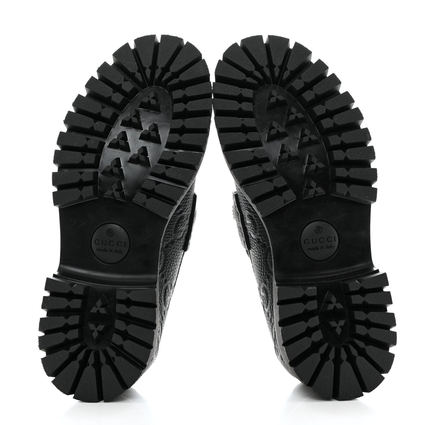 Piuma Calfskin Embossed Womens Platform Lug Sole Loafers 39.5 Black