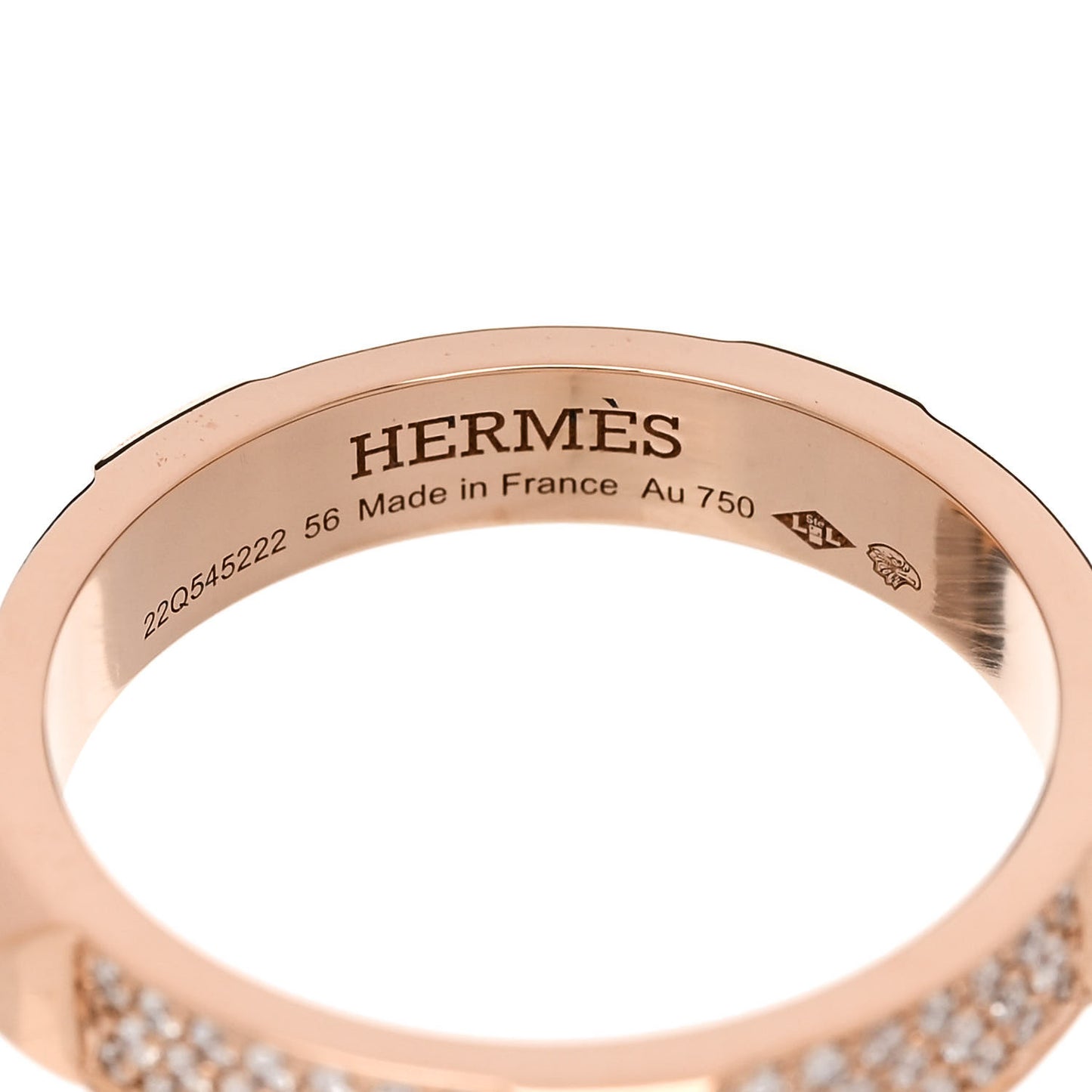 18K Rose Gold Diamond Clou D'H Ring 56 7.5