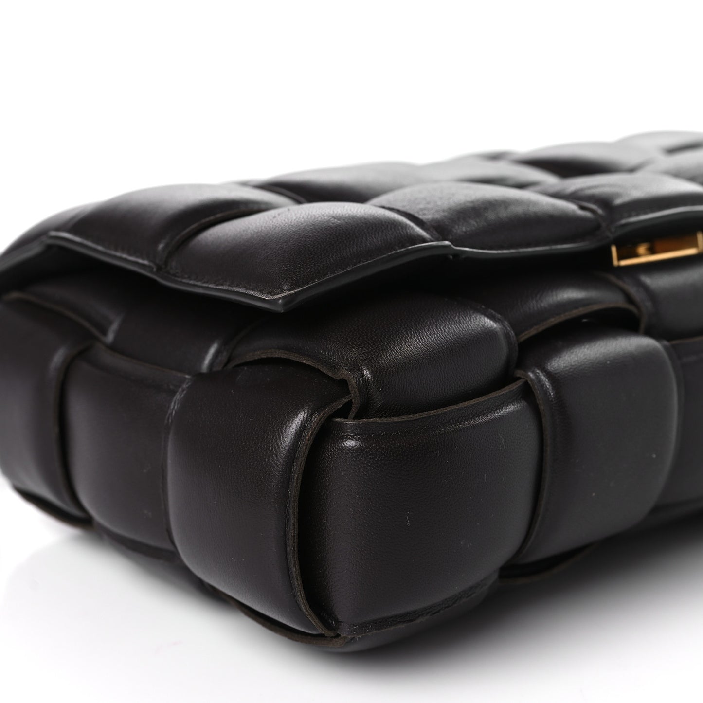 Nappa Maxi Intreccio Padded Cassette Crossbody Bag Fondente