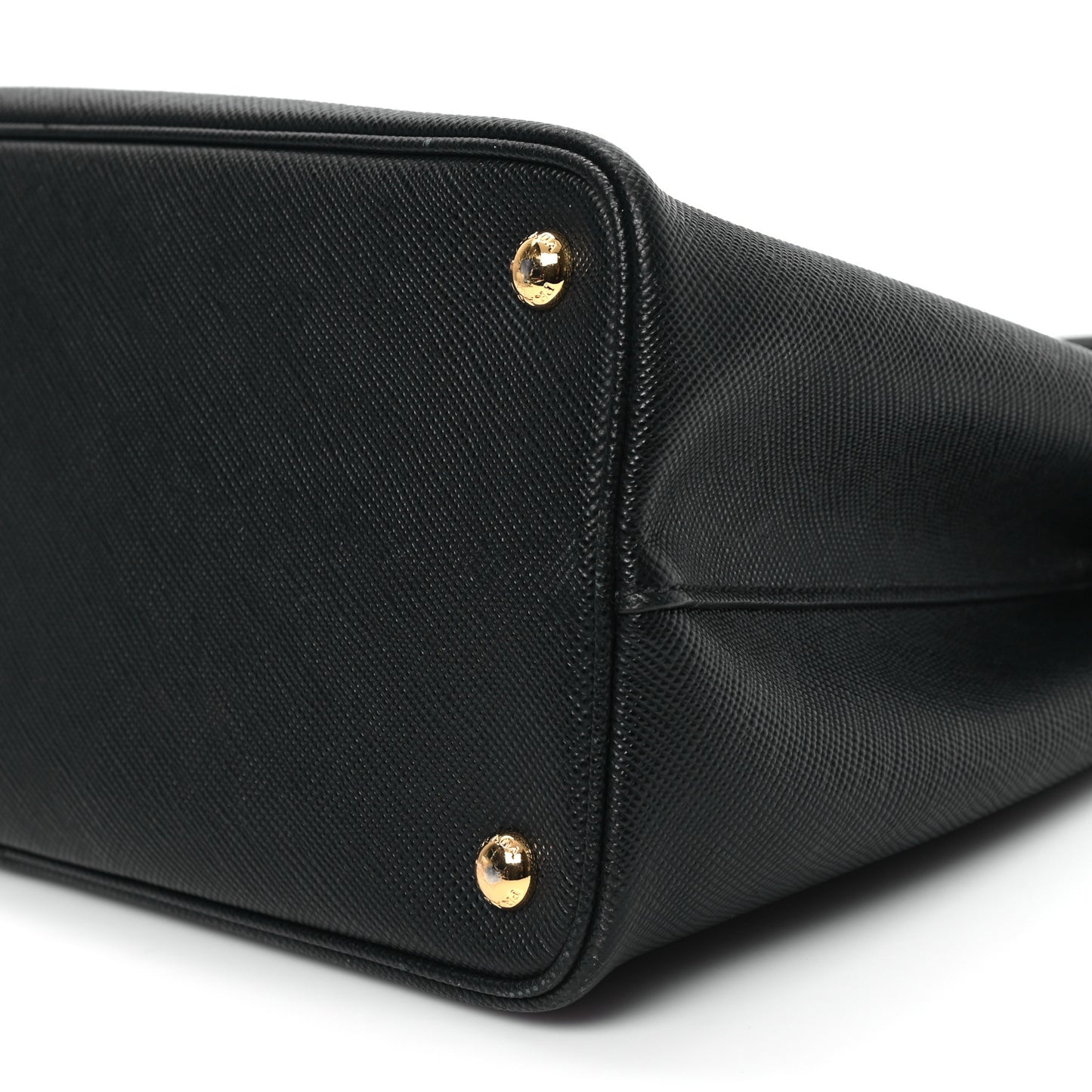 Saffiano Cuir Medium Double Bag Black Fuoco