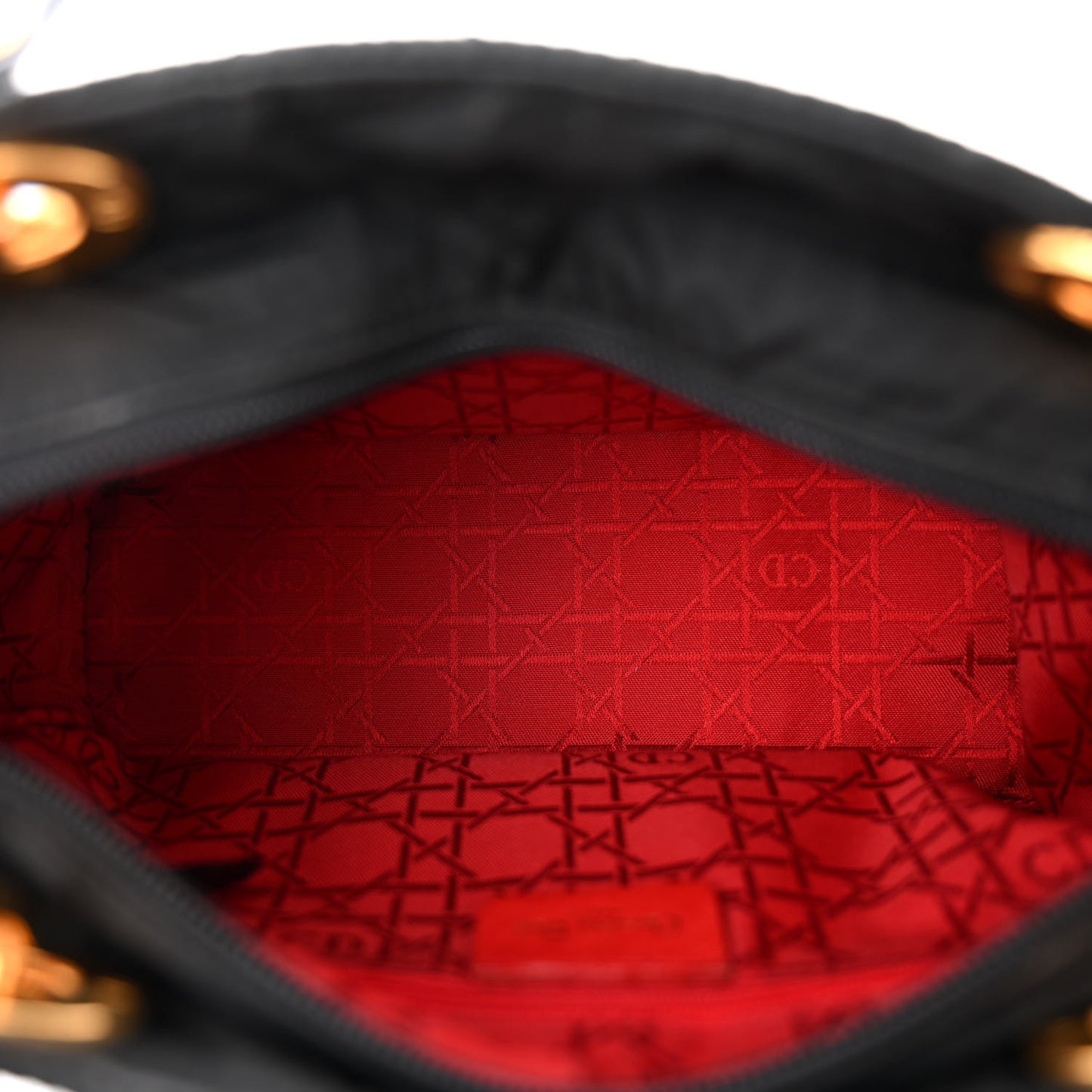 Nylon Cannage Medium Lady Dior Black