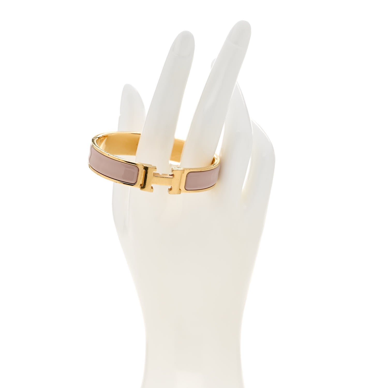 Hermes Enamel Narrow Clic Clac H Bracelet PM Rose Sakura 2 of 4
