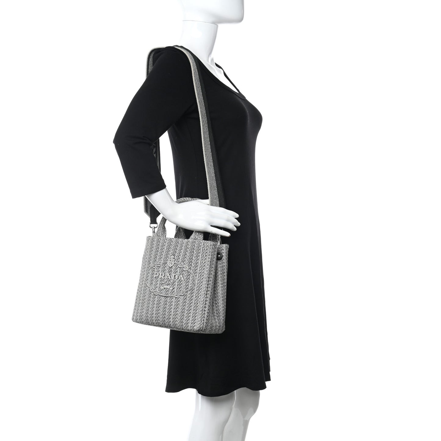 Jacquard Logo Embroidered Small Tote Black Talco