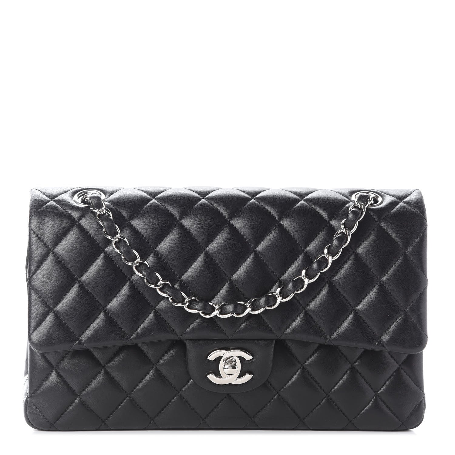Chanel Lambskin Quilted Medium Double Flap Black 1 of 13