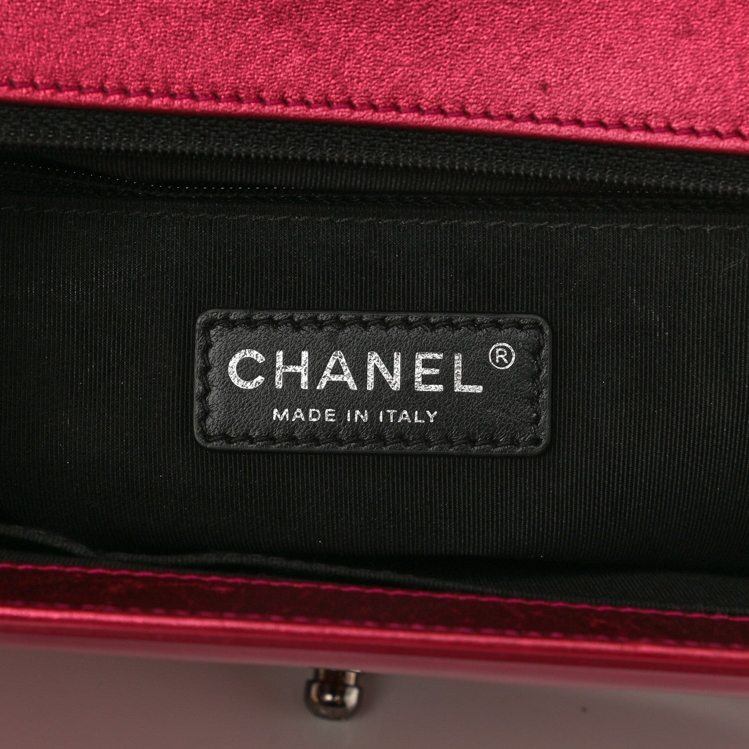 Chanel Metallic Patent Quilted New Medium Boy Flap Fuchsia 6 of 13