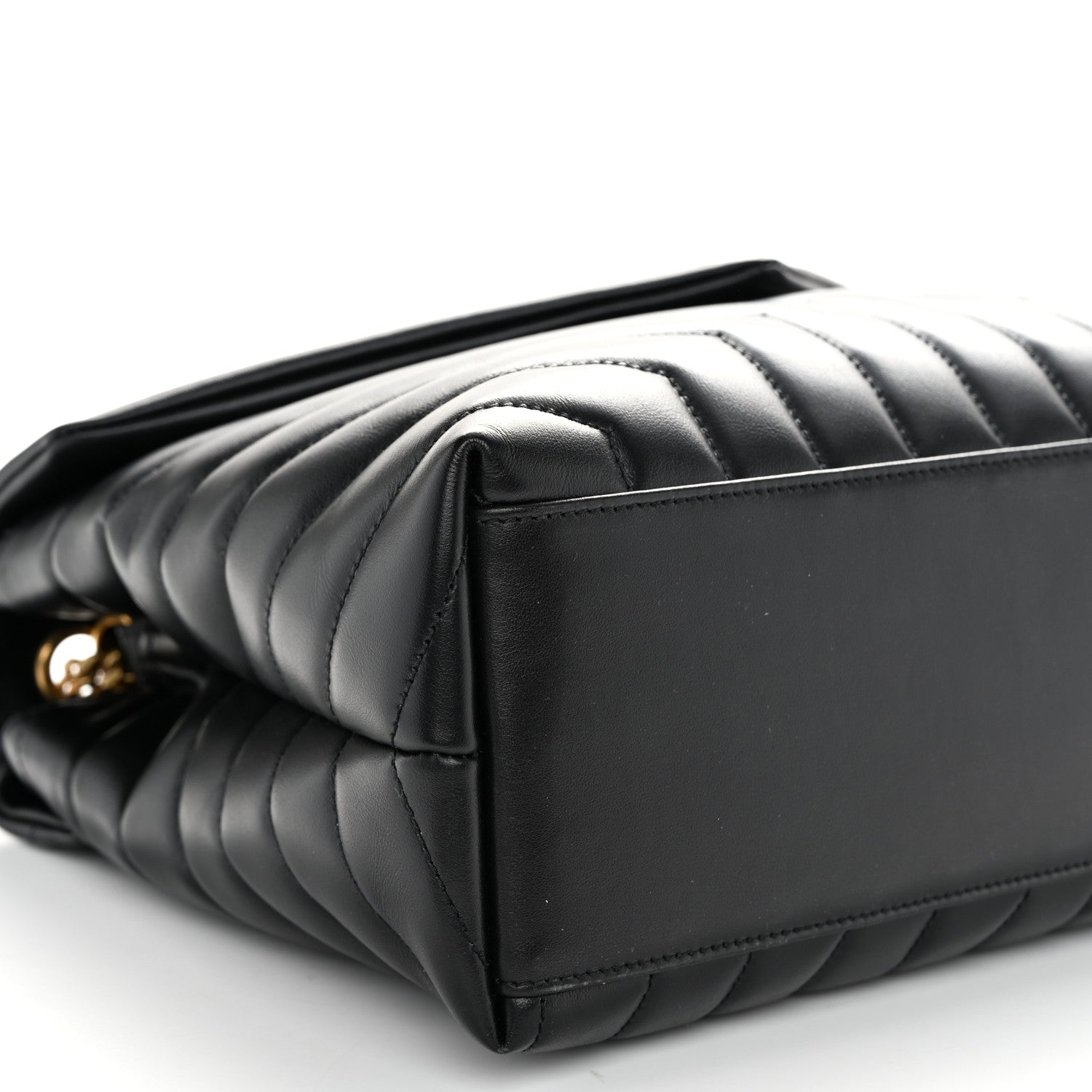 Saint Laurent Calfskin Y Quilted Monogram Medium Loulou Chain Satchel Black 9 of 10