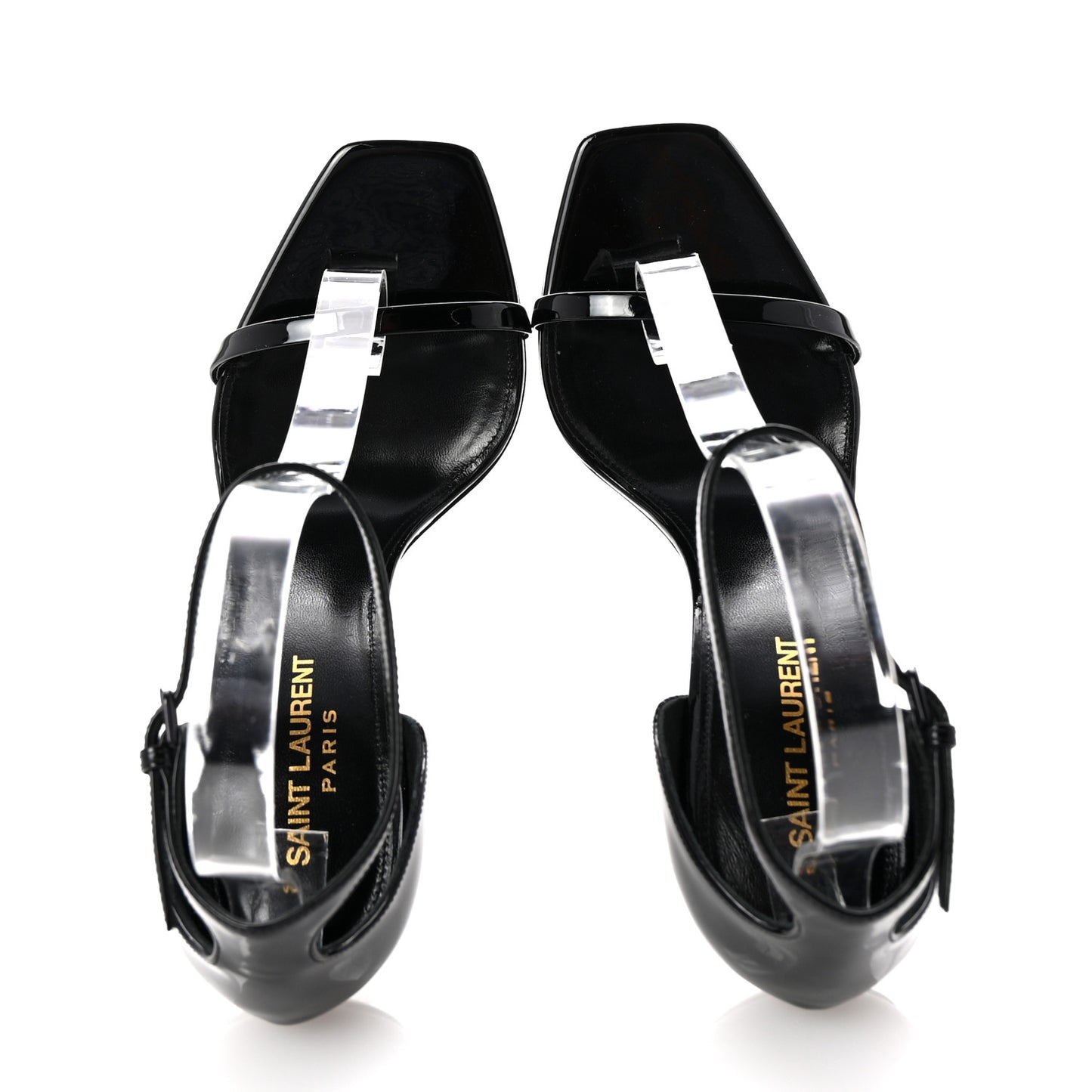 Patent Calfskin Opyum 110 Sandals 38.5 Black