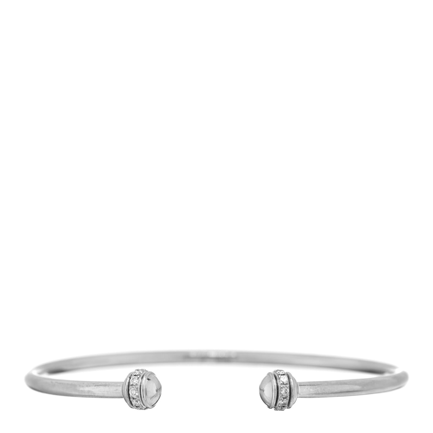 18K White Gold Diamond Thin Possession Open Bangle Bracelet