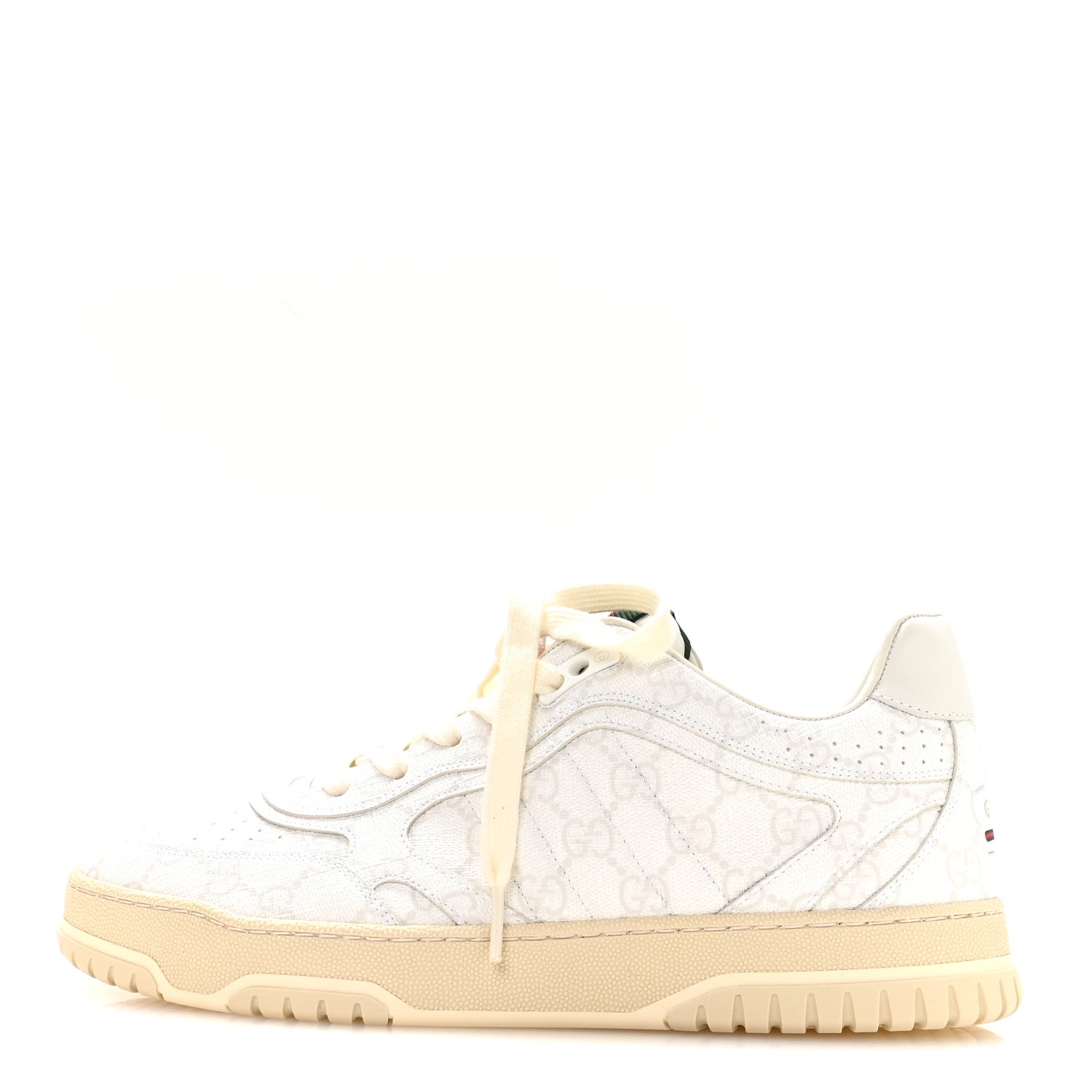 Gucci GG Supreme Monogram Mens Re-Web Sneakers 8.5 White 1902896