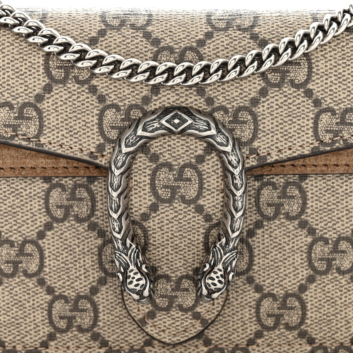 Gucci GG Supreme Monogram Super Mini Dionysus Shoulder Bag Taupe 7 of 9