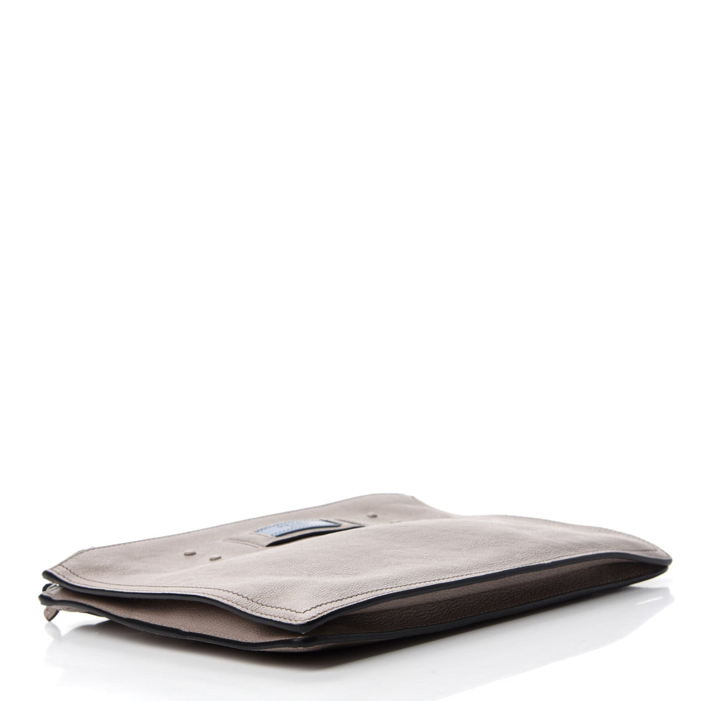 Glace Calf Etiquette Double Zip Crossbody Bag Pomice Astrale