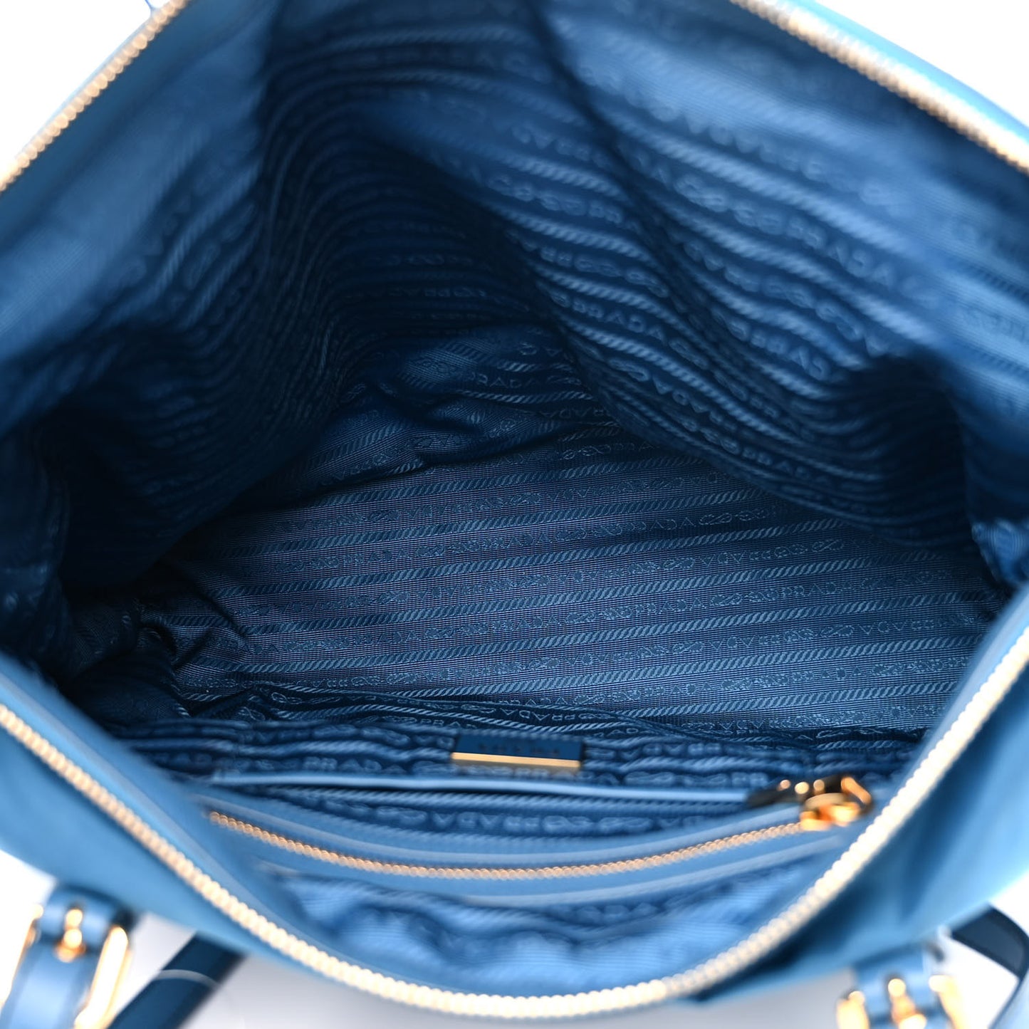Tessuto Nylon Saffiano Tote Cobalto