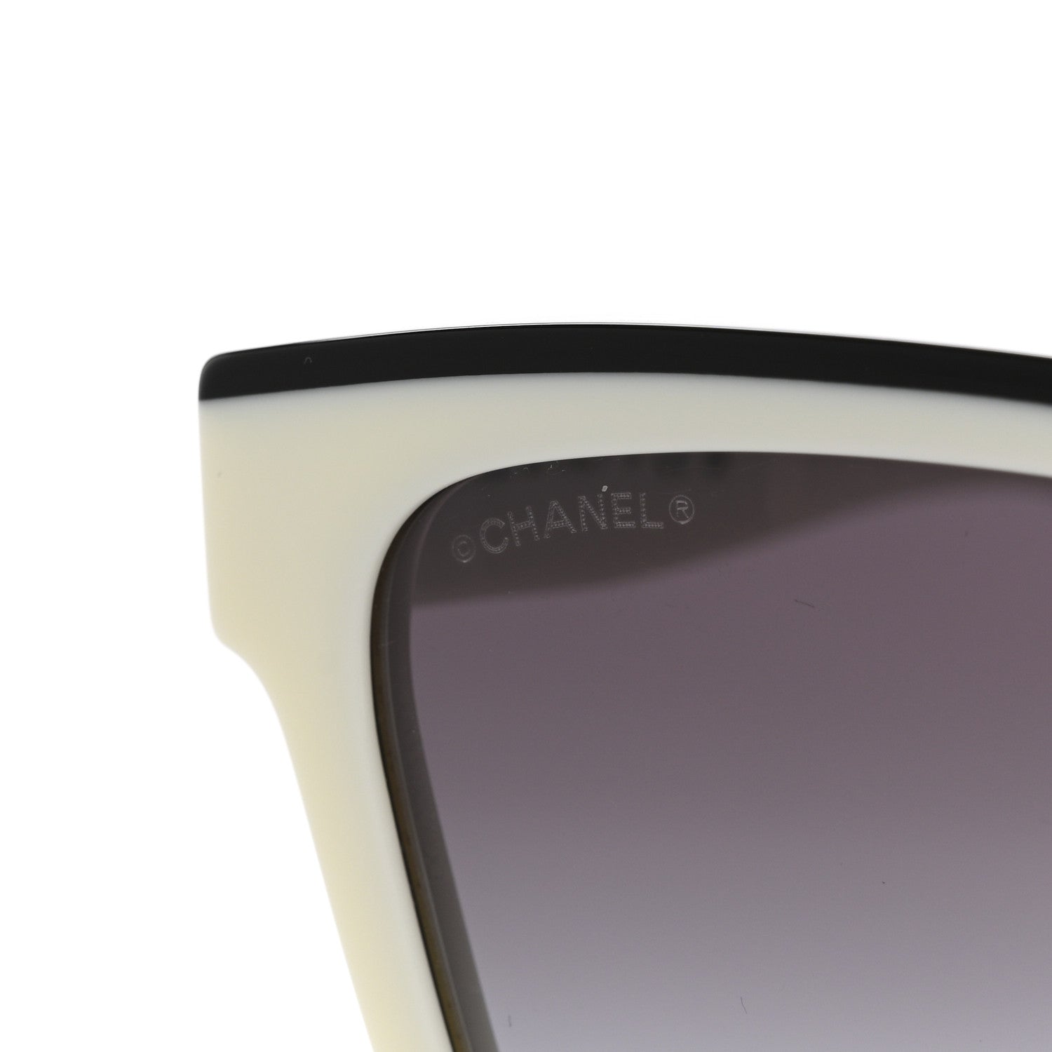 Chanel Acetate Square Sunglasses 5417 White Black 7 of 8