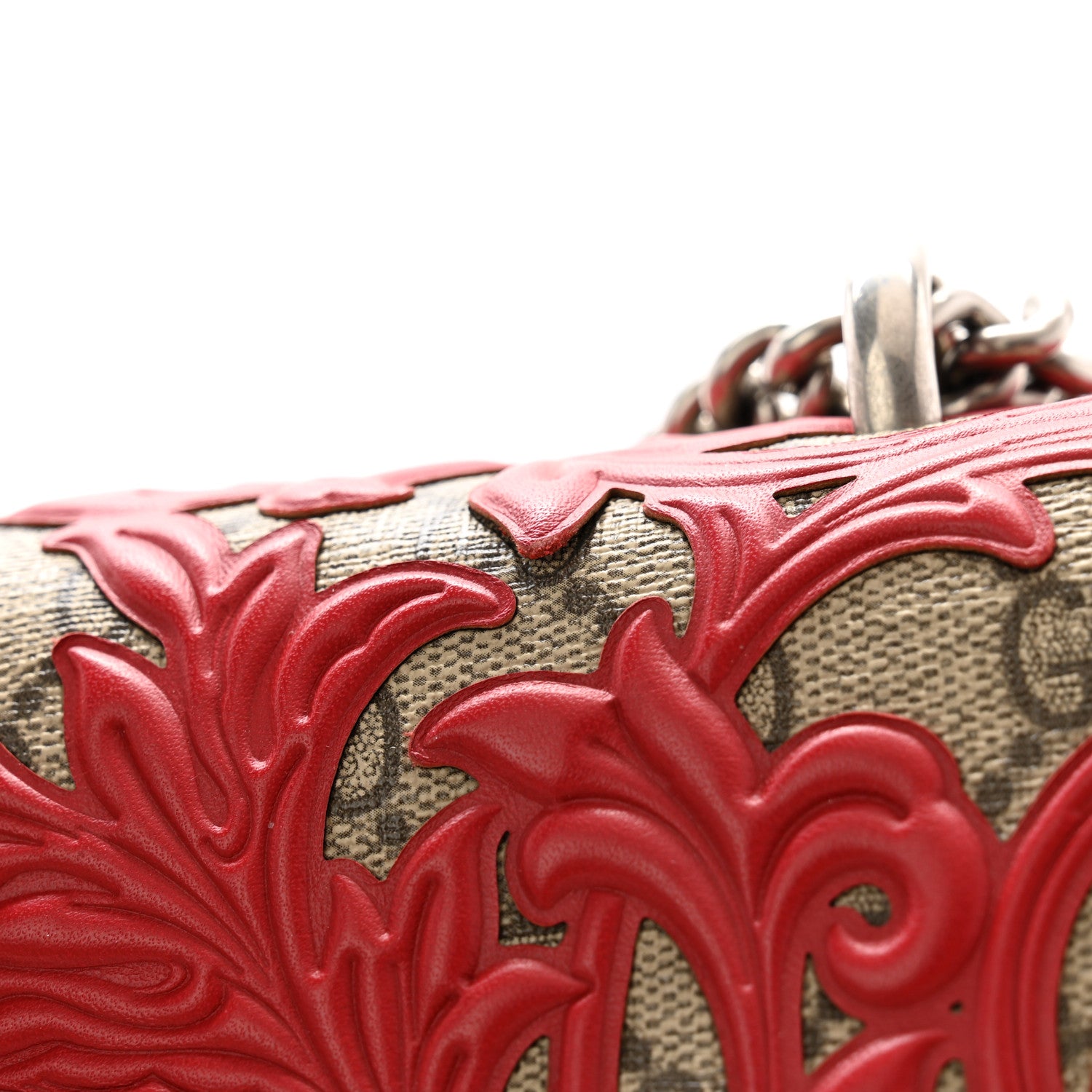 Gucci GG Supreme Monogram Arabesque Small Dionysus Shoulder Bag Hibiscus Red 12 of 14