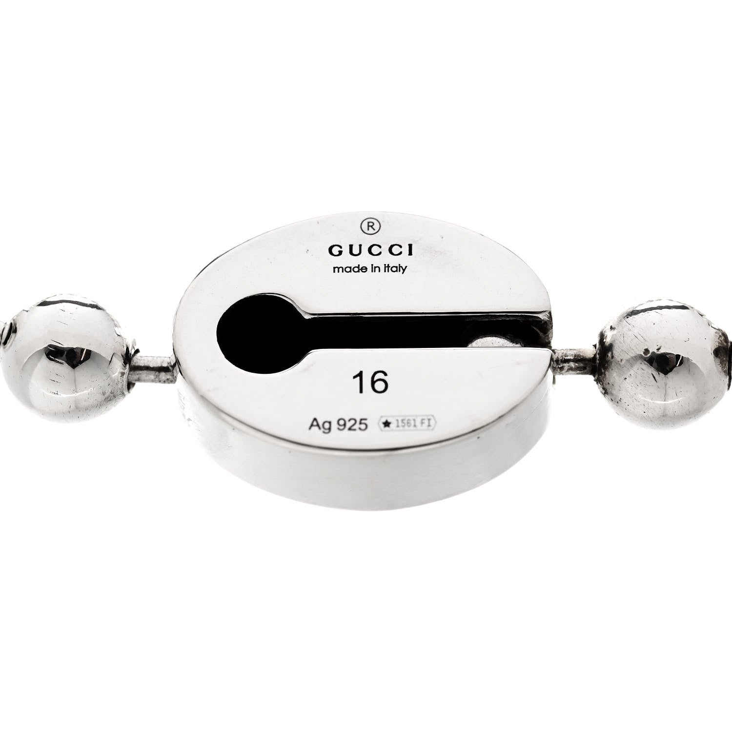 Gucci Sterling Silver Enamel G Bead Bracelet Blue 3 of 4
