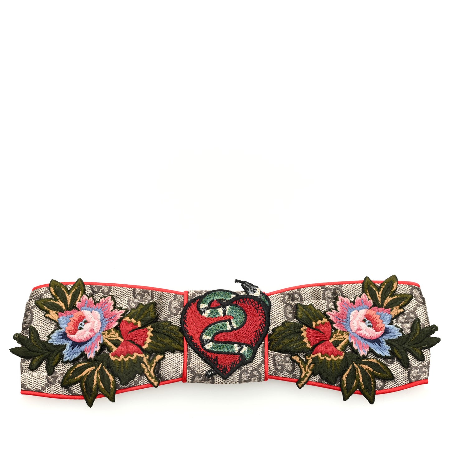 Silk Monogram Snake Heart Embroidered Headband