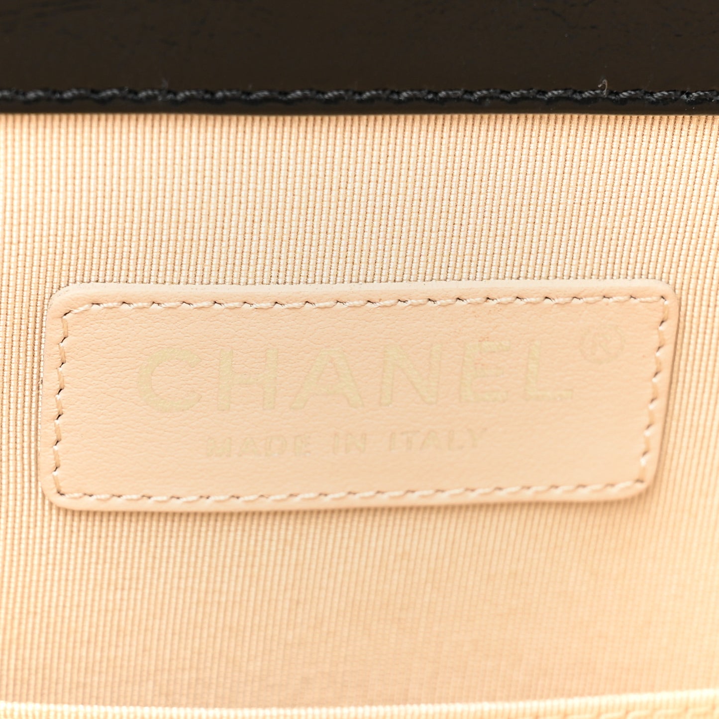 Glazed Calfskin Raffia Vanity Case Bag Black Beige