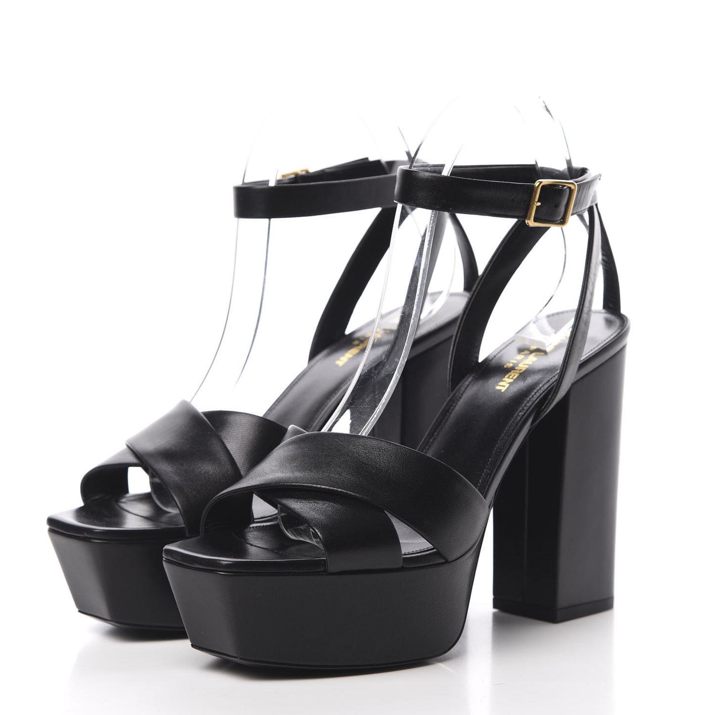 Calfskin Farrah 80 Platform Sandals 40.5 Black